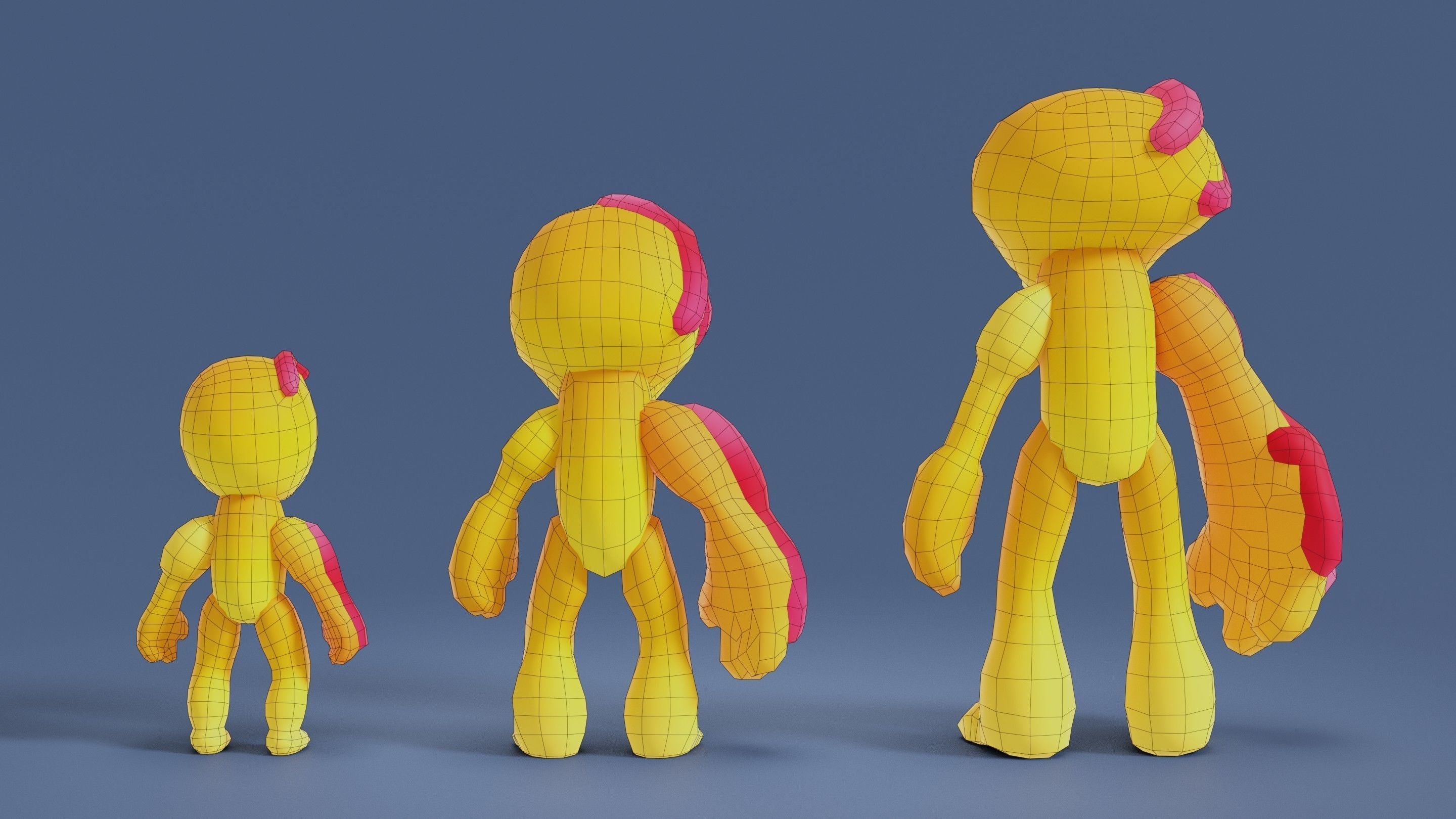 Cartoon Zombies Pack Low-poly 3D model_74