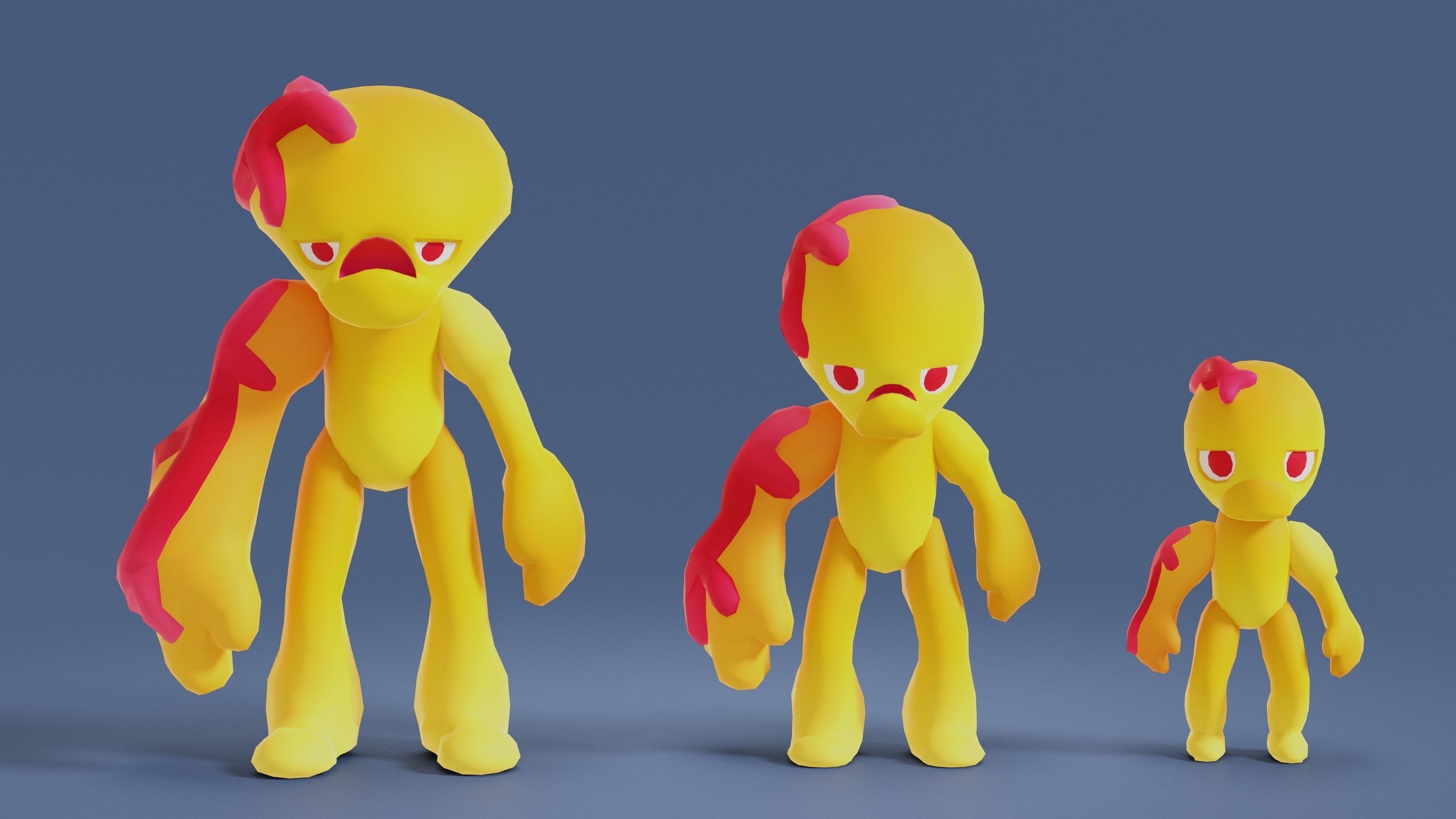 Cartoon Zombies Pack Low-poly 3D model_71