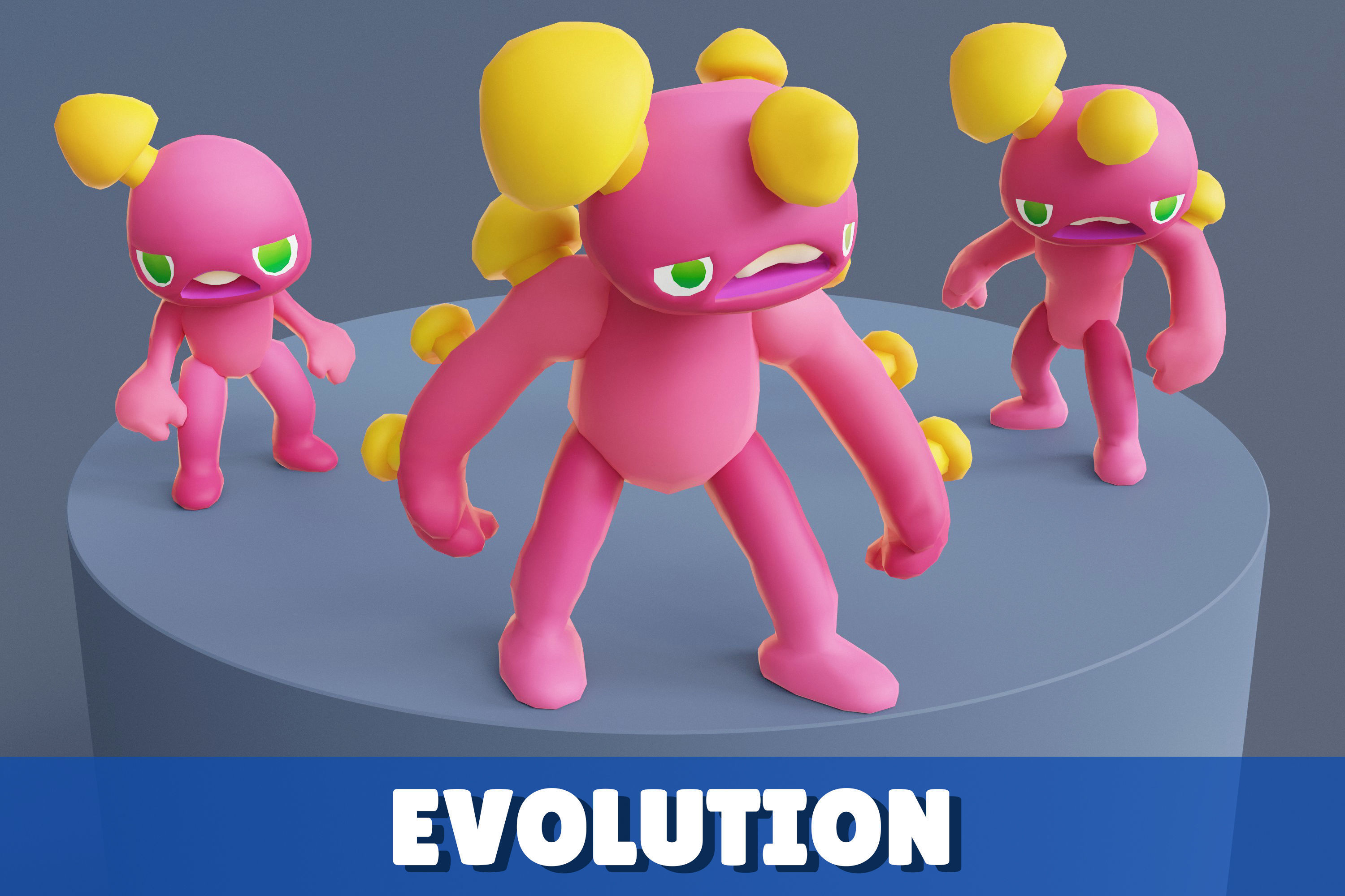 Cartoon Zombies Pack Low-poly 3D model_6