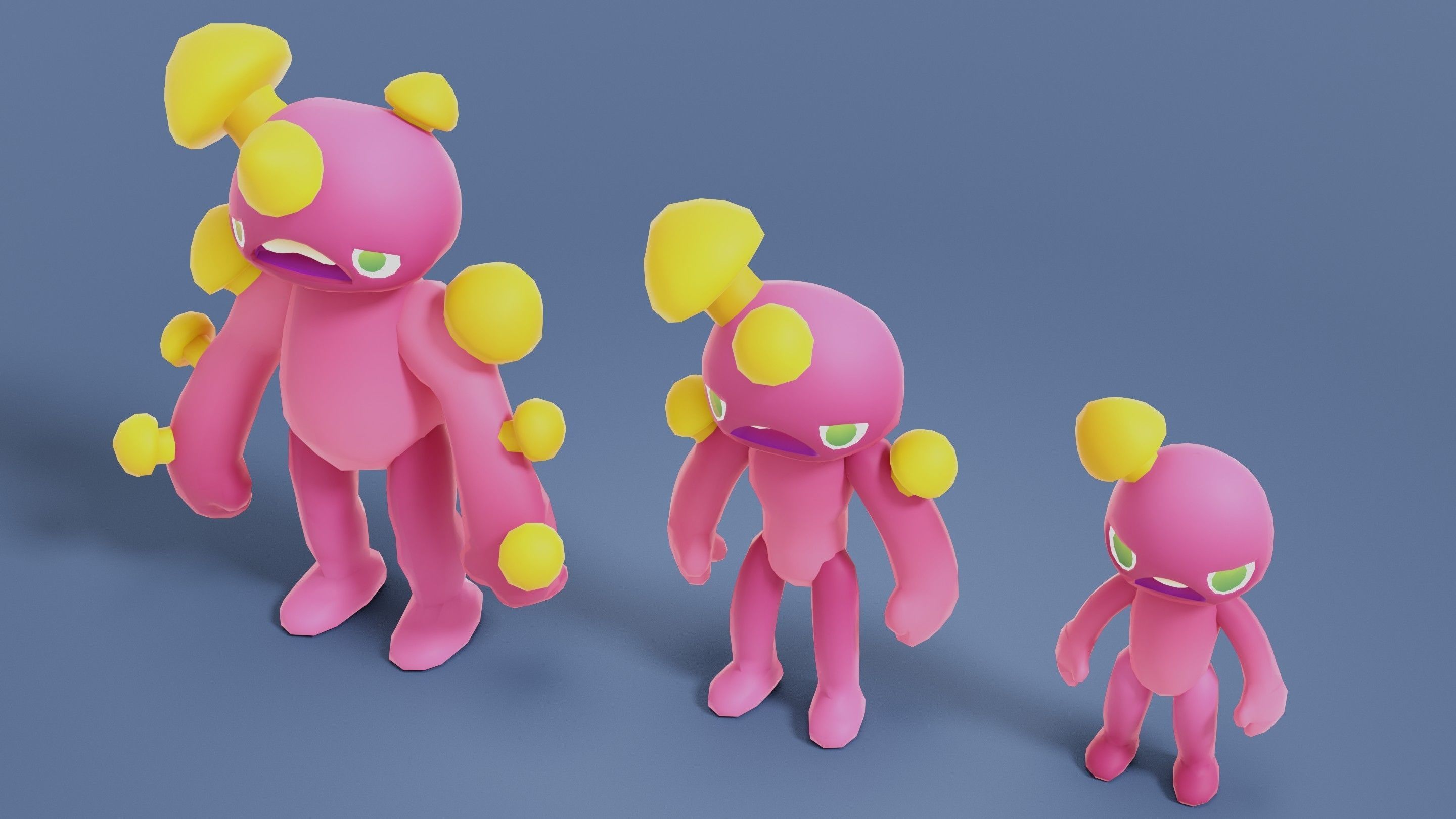 Cartoon Zombies Pack Low-poly 3D model_21