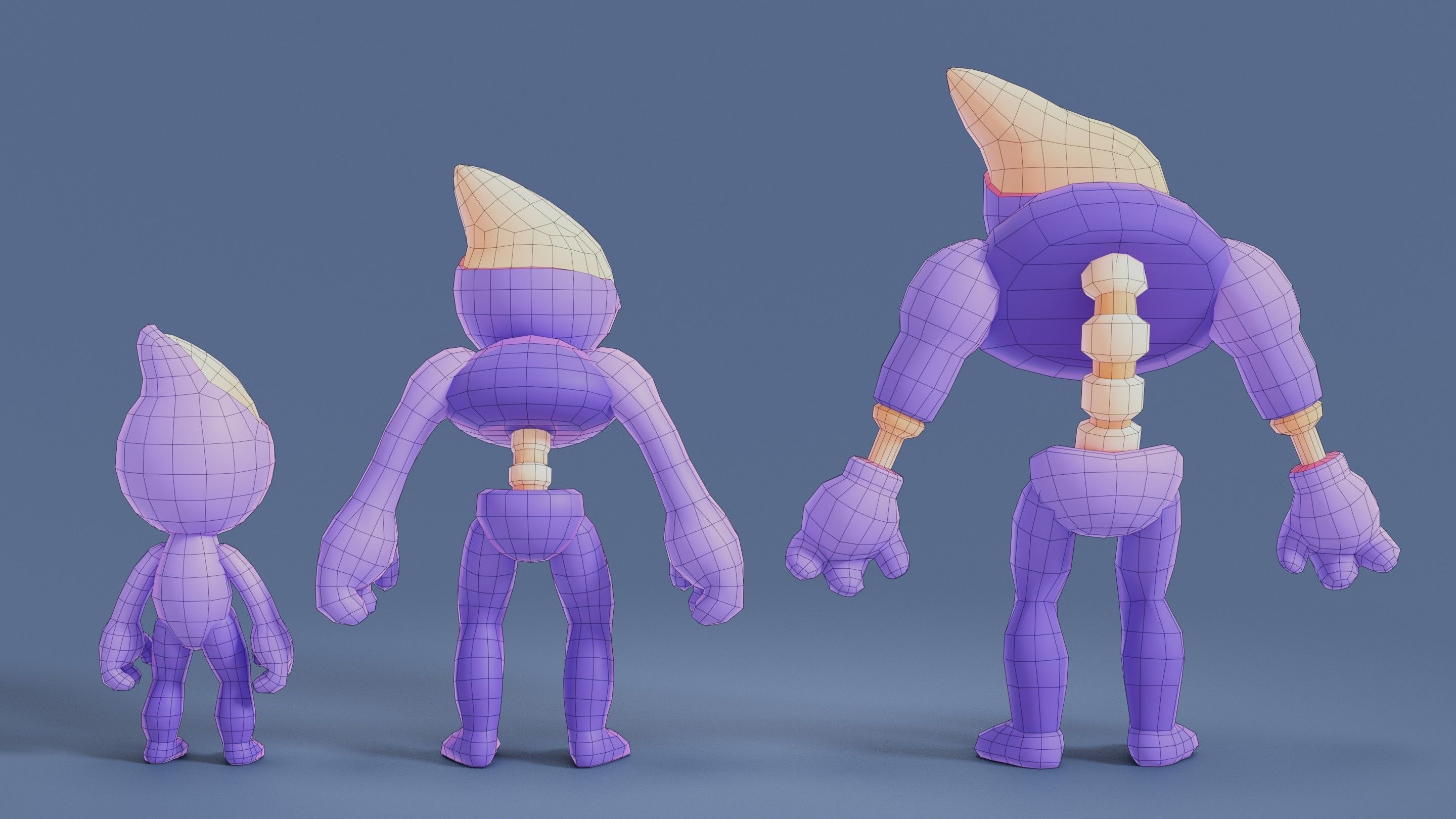 Cartoon Zombies Pack Low-poly 3D model_32