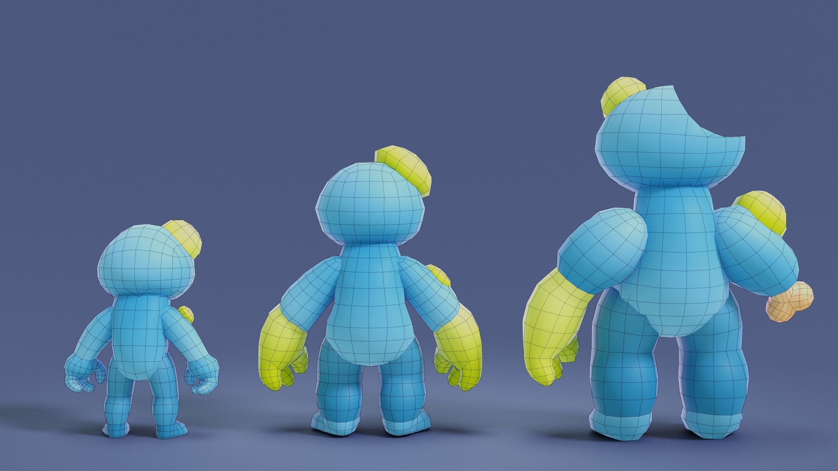 Cartoon Zombies Pack Low-poly 3D model_20