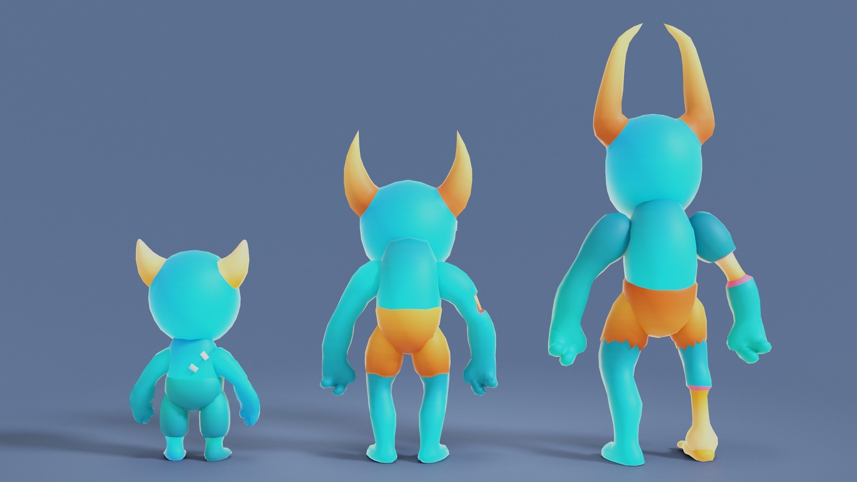 Cartoon Zombies Pack Low-poly 3D model_43