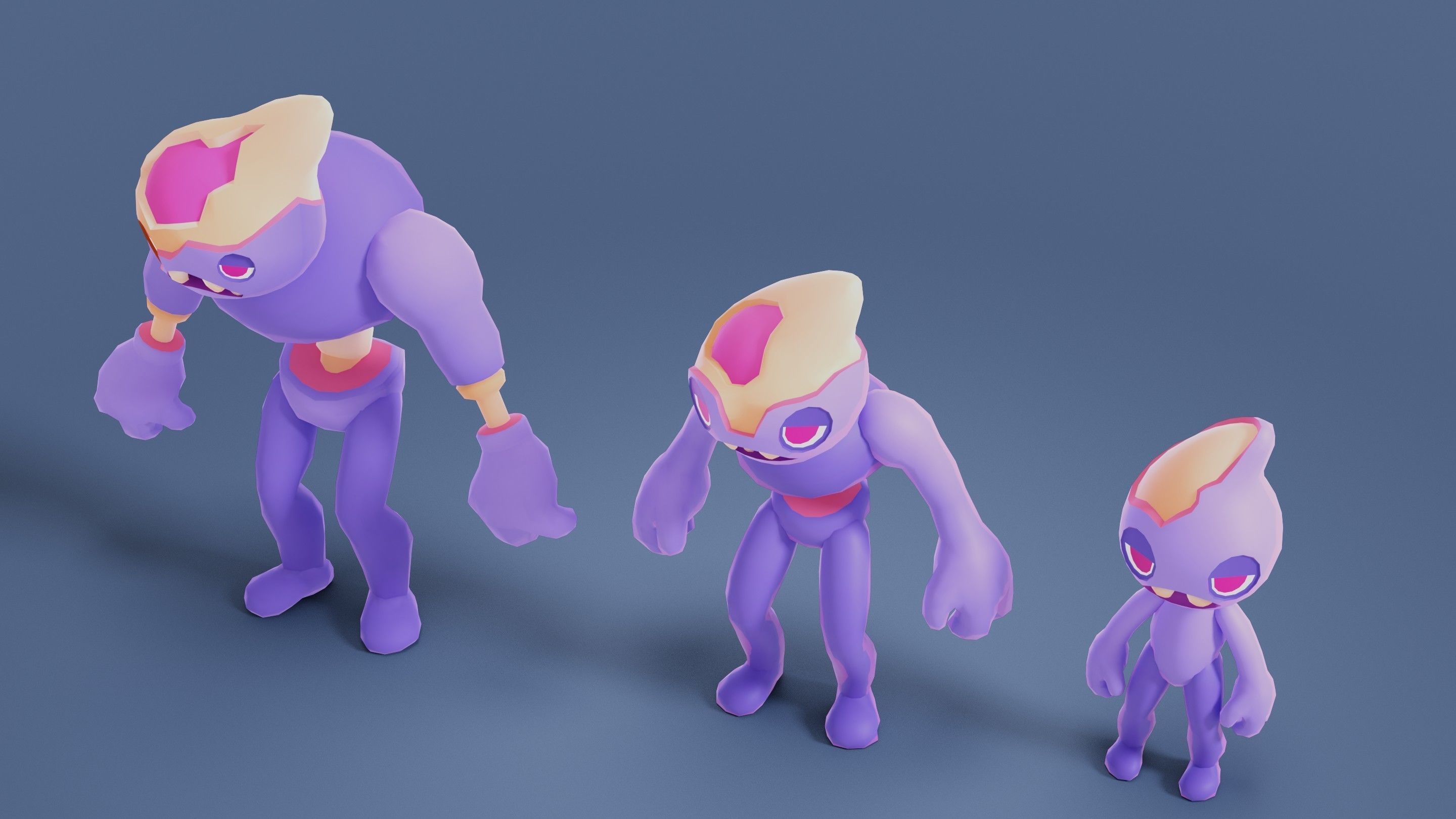 Cartoon Zombies Pack Low-poly 3D model_27
