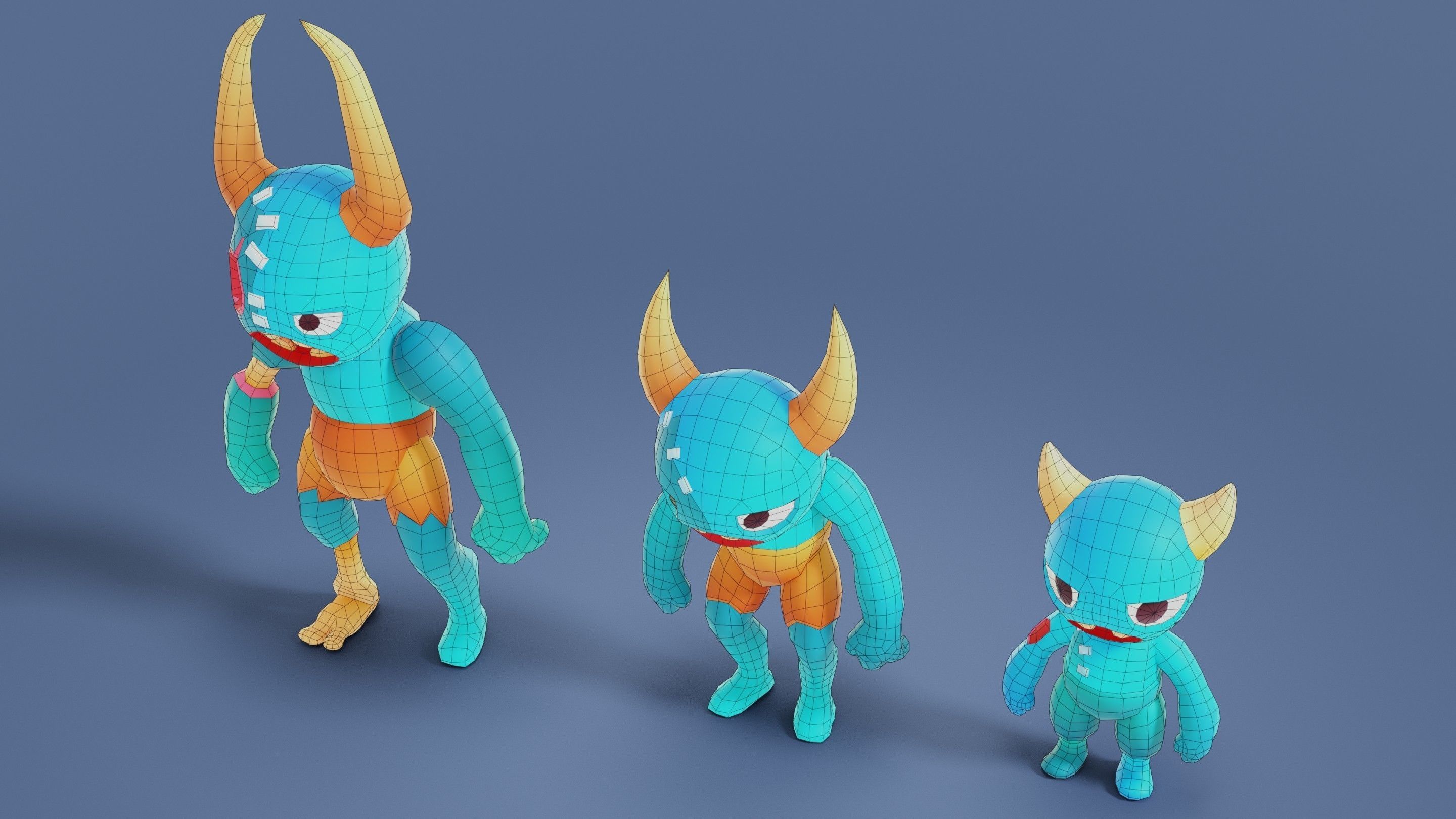 Cartoon Zombies Pack Low-poly 3D model_39