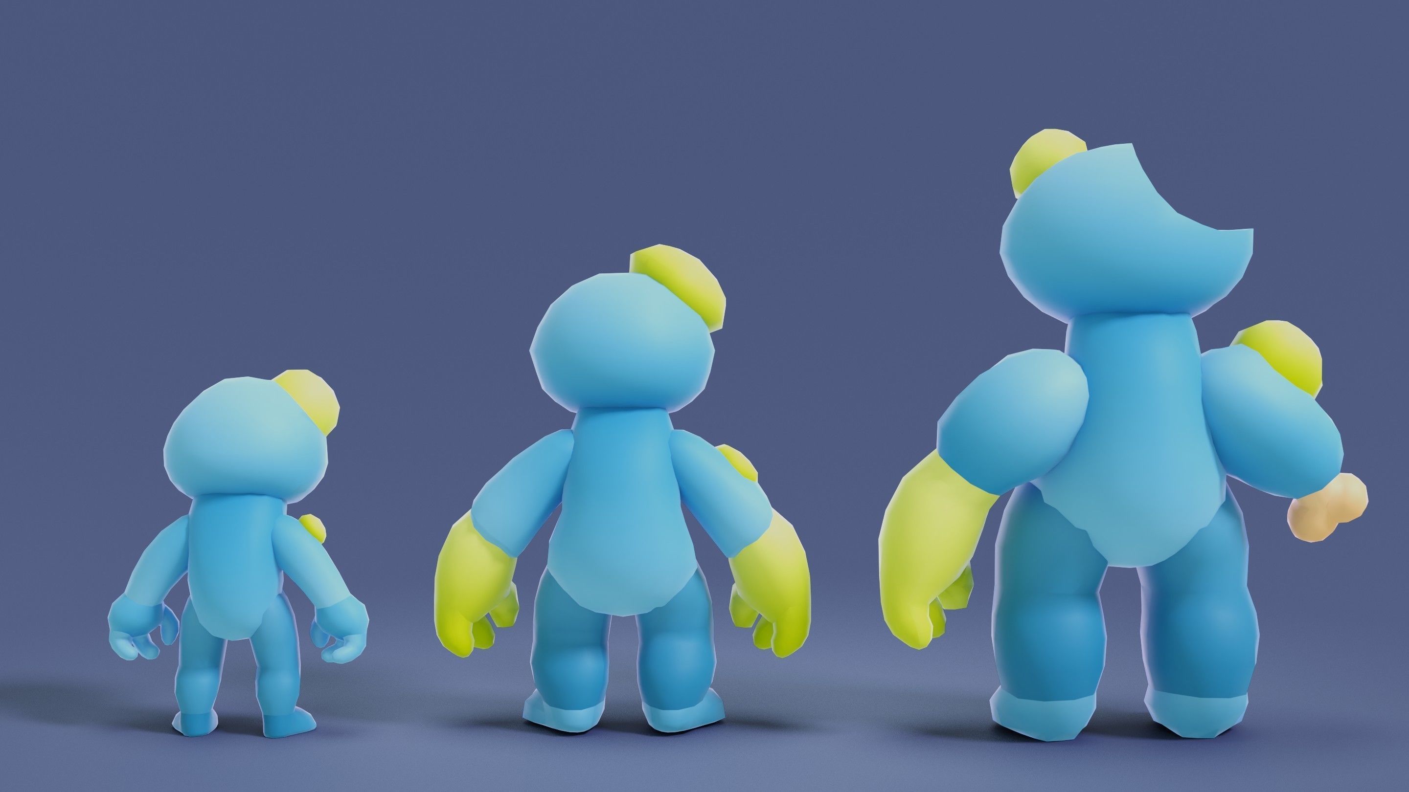 Cartoon Zombies Pack Low-poly 3D model_19