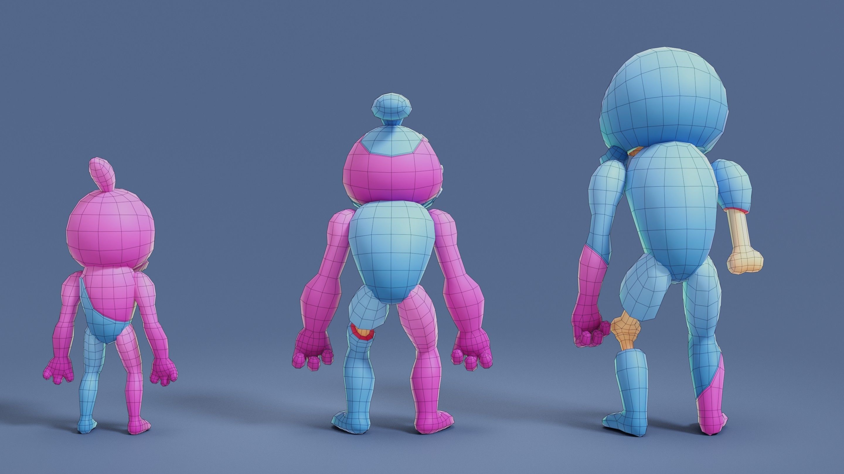 Cartoon Zombies Pack Low-poly 3D model_68