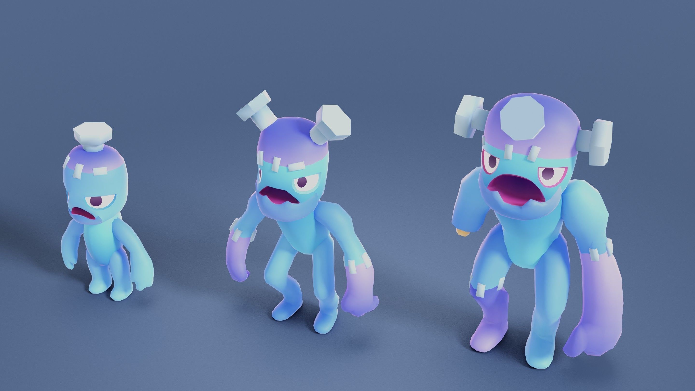 Cartoon Zombies Pack Low-poly 3D model_33