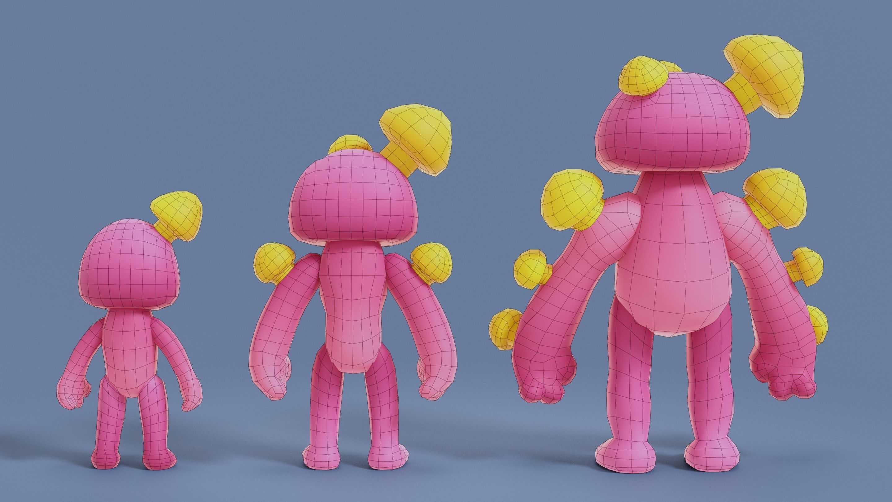 Cartoon Zombies Pack Low-poly 3D model_26