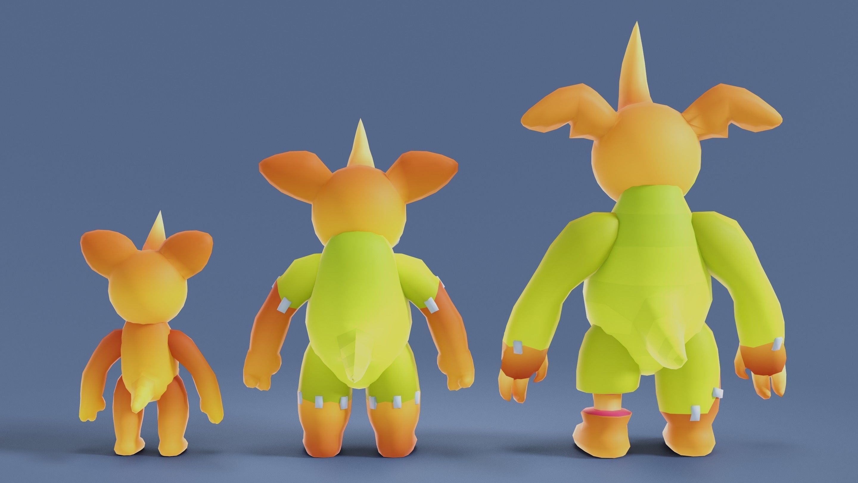 Cartoon Zombies Pack Low-poly 3D model_55