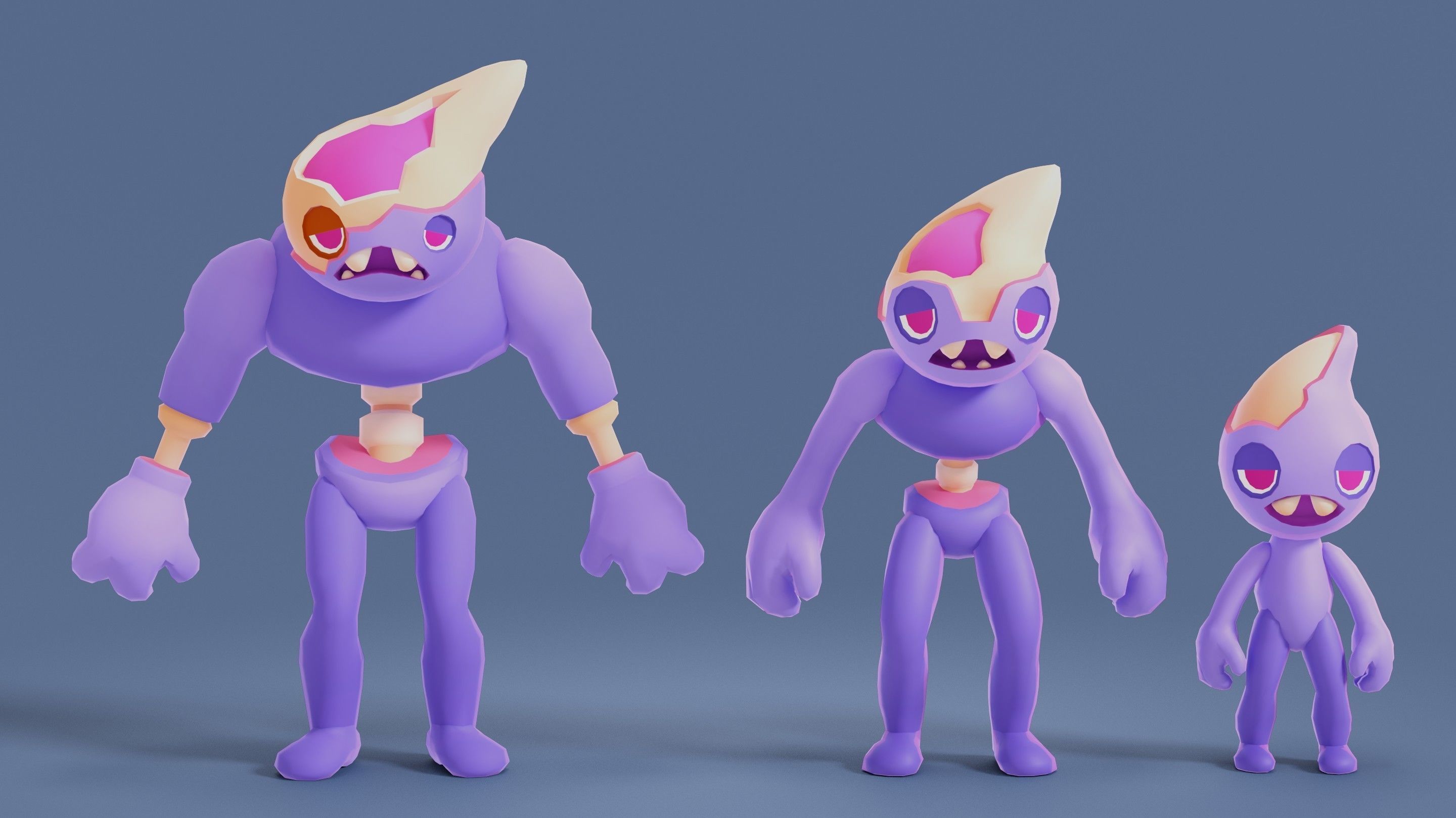 Cartoon Zombies Pack Low-poly 3D model_29