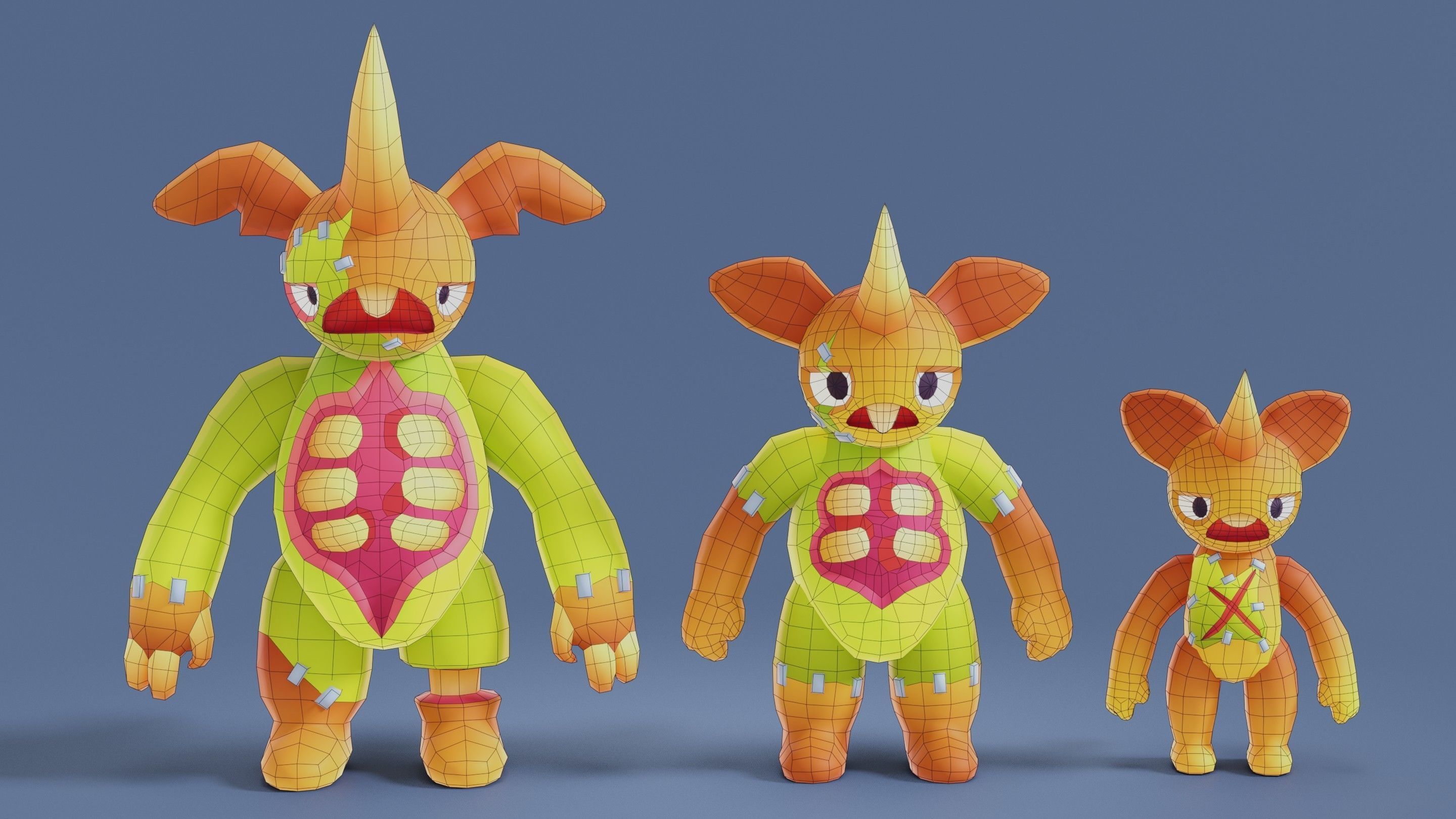 Cartoon Zombies Pack Low-poly 3D model_54