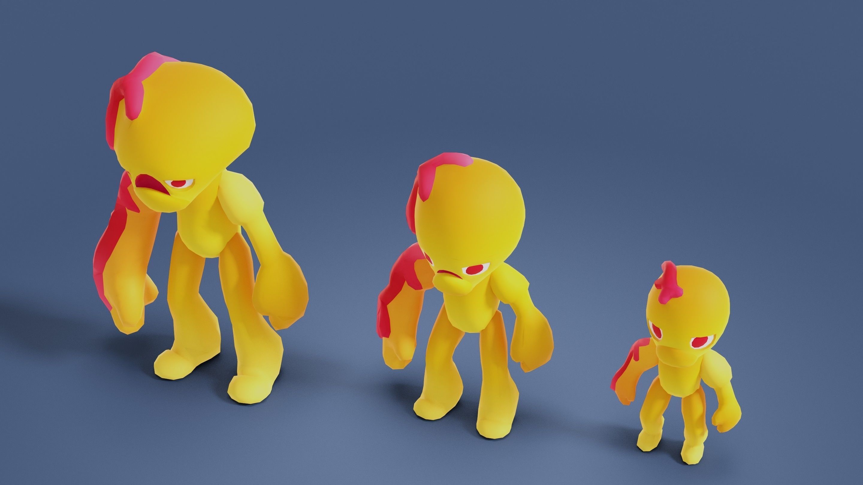 Cartoon Zombies Pack Low-poly 3D model_69