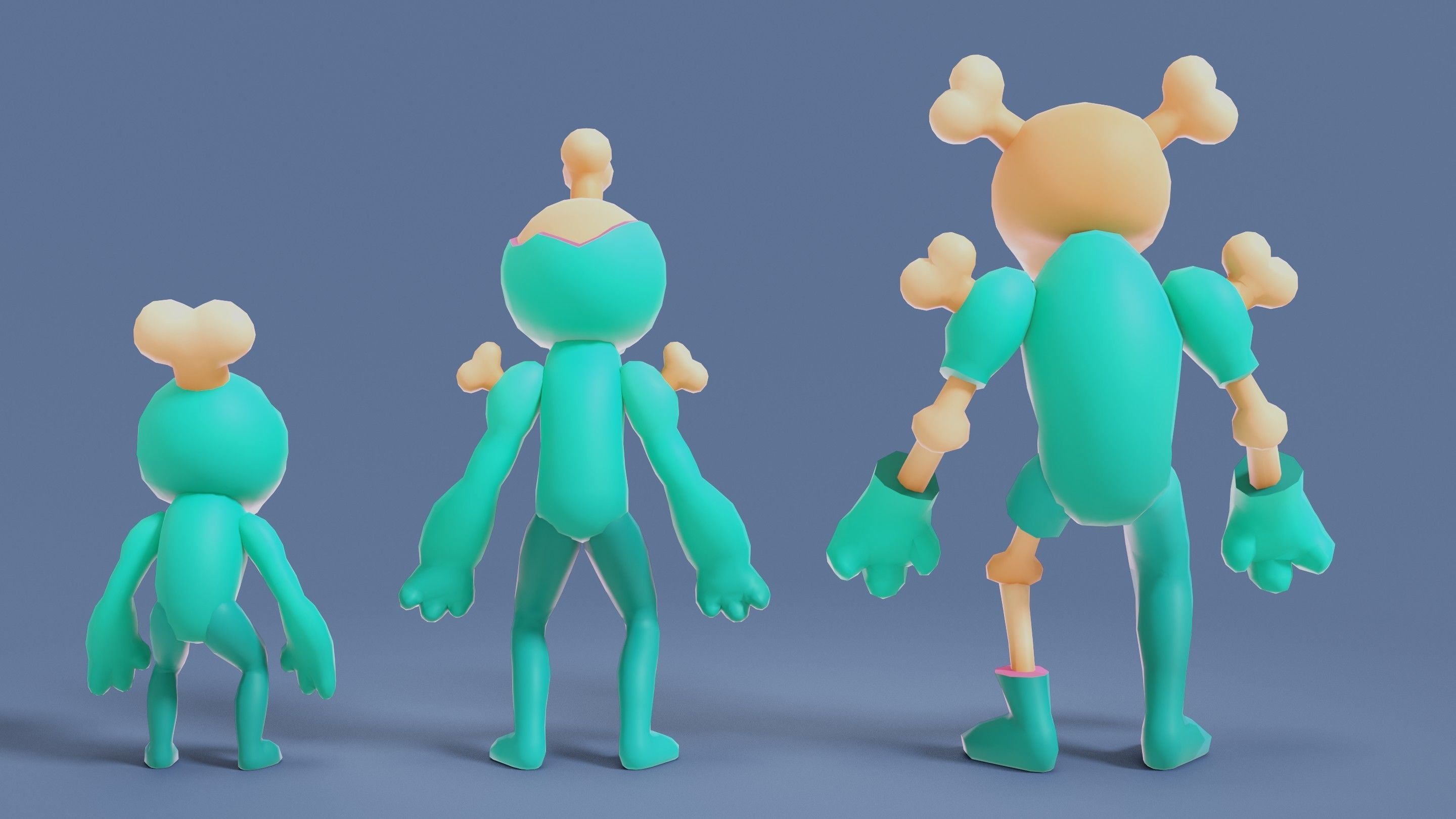 Cartoon Zombies Pack Low-poly 3D model_61