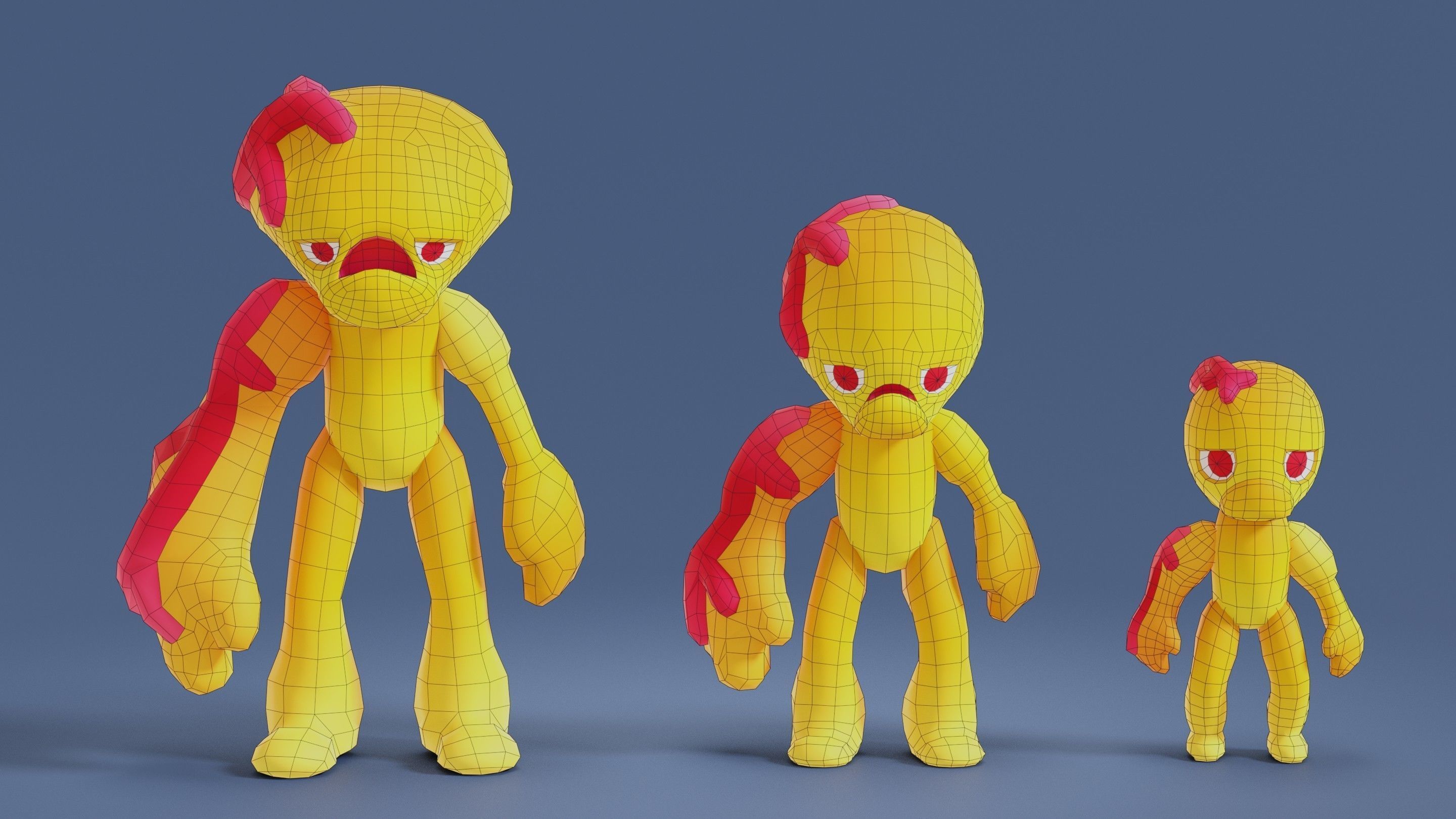 Cartoon Zombies Pack Low-poly 3D model_72