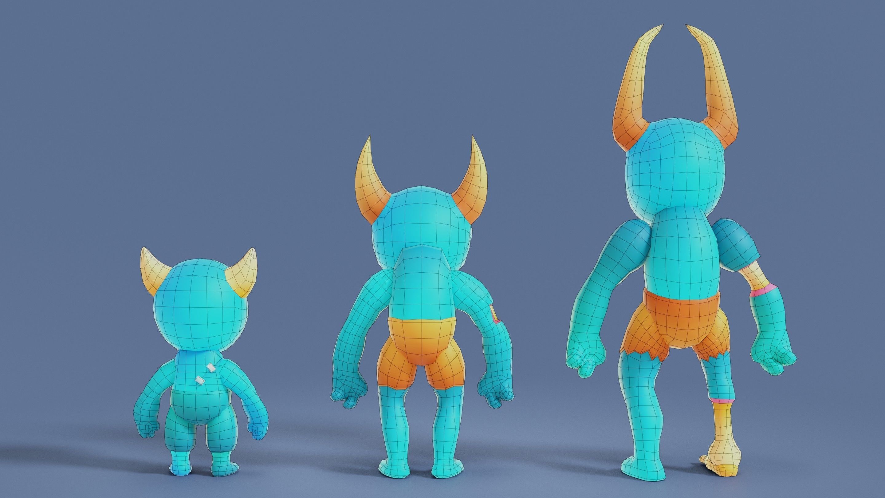 Cartoon Zombies Pack Low-poly 3D model_44