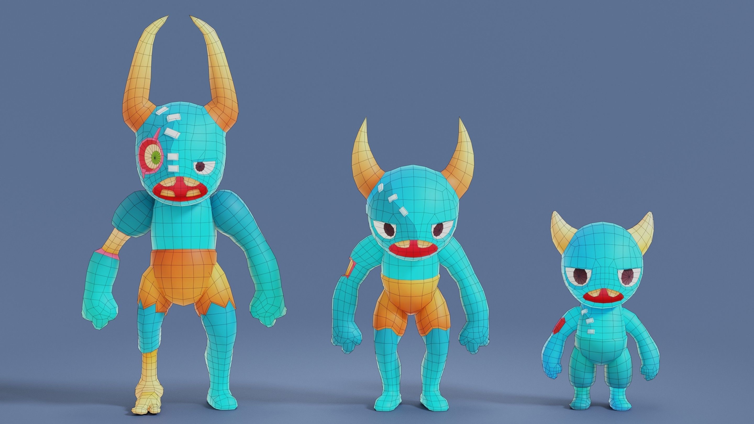 Cartoon Zombies Pack Low-poly 3D model_41