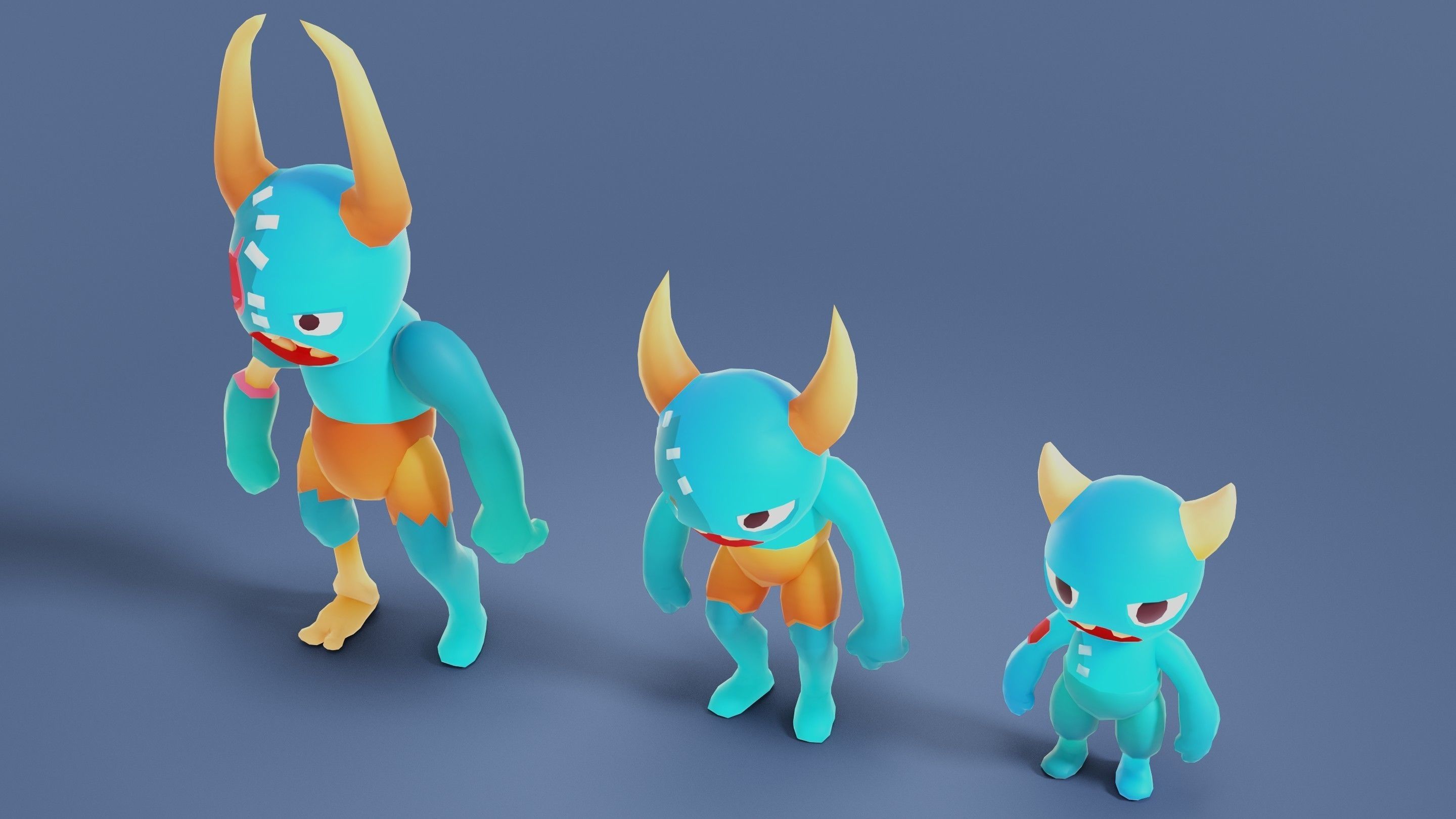 Cartoon Zombies Pack Low-poly 3D model_38