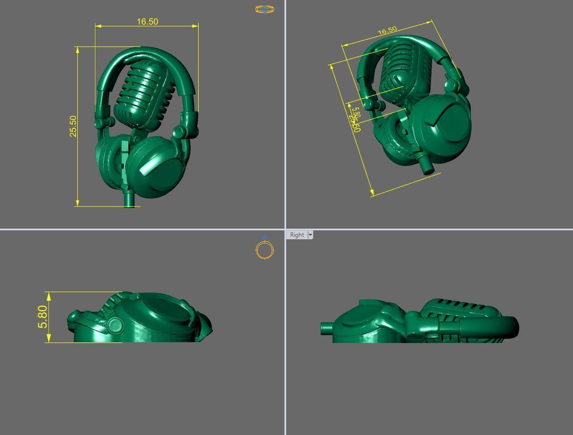 Headphone pendent 3D print model_3