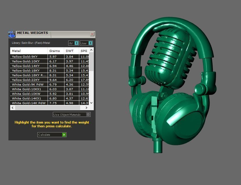 Headphone pendent 3D print model_2