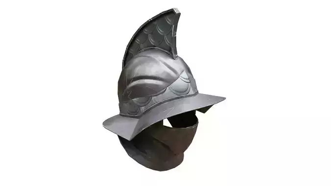 Helmet medieval warrior fight lowpoly game asset and film