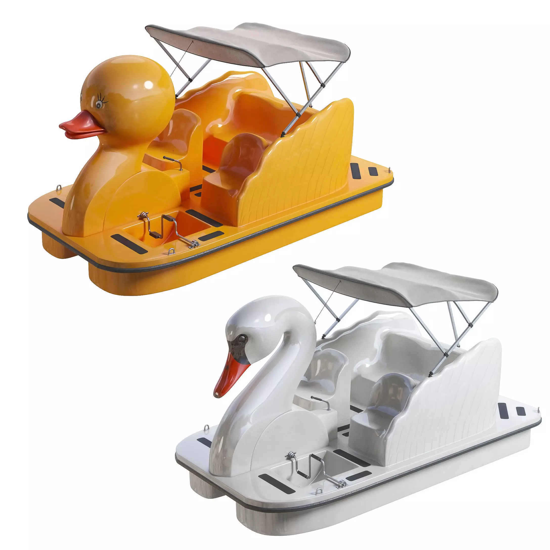 Swam and Duck Paddle Wheeller pedal boats 3D Model Collection_0