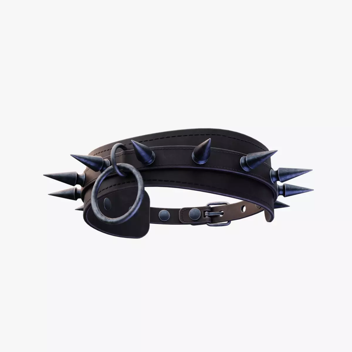 Spiked Collar Low-poly 3D model_0