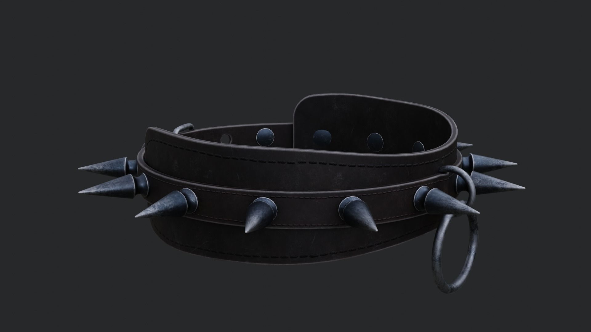 Spiked Collar Low-poly 3D model_8