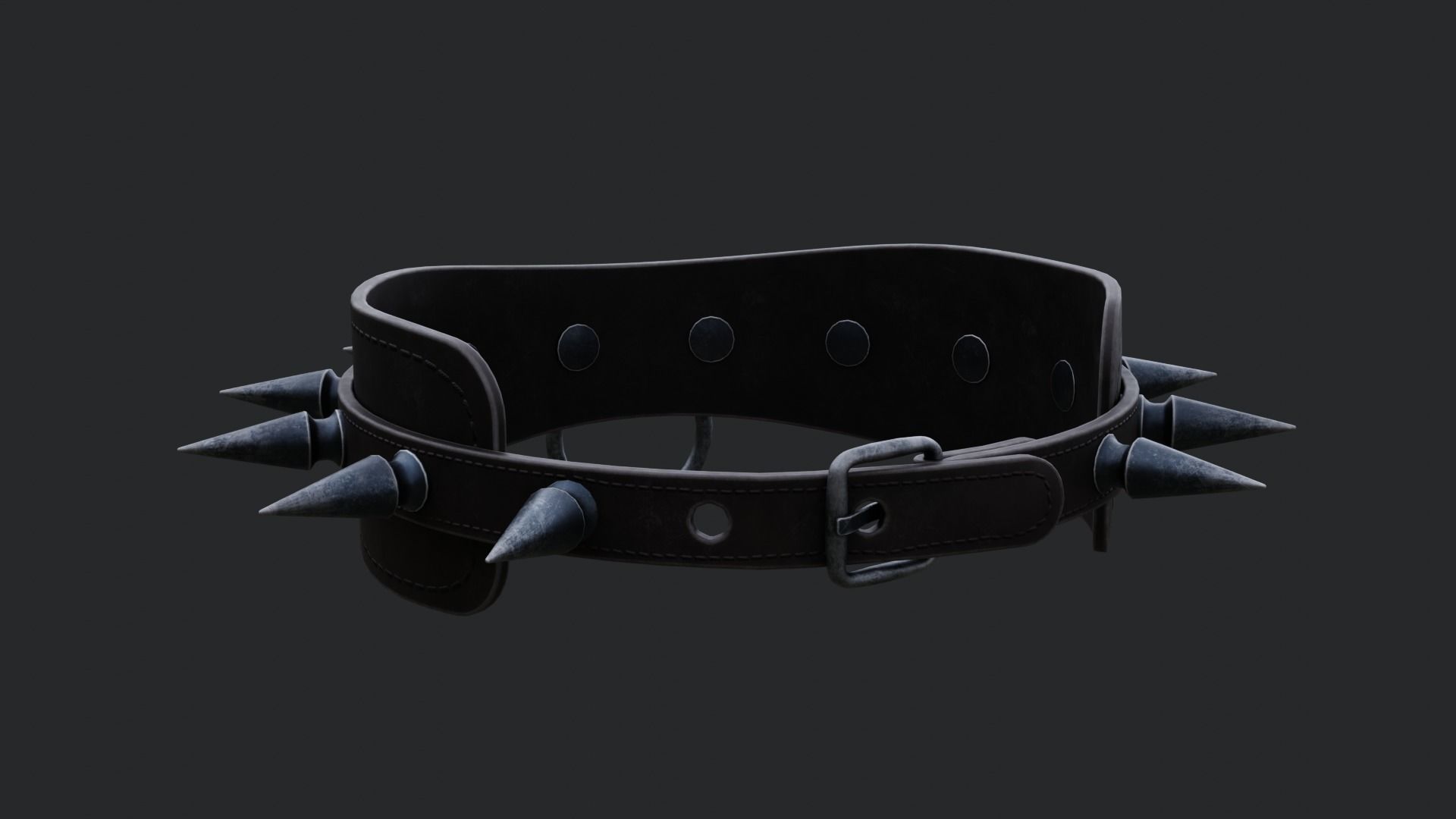 Spiked Collar Low-poly 3D model_16