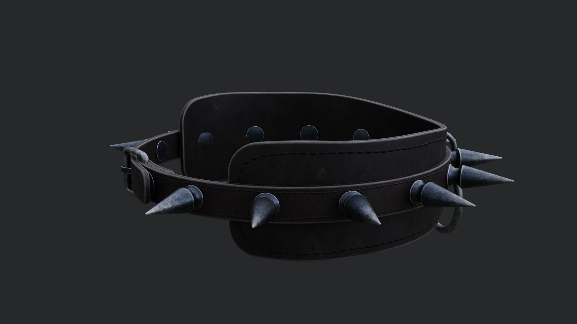 Spiked Collar Low-poly 3D model_11