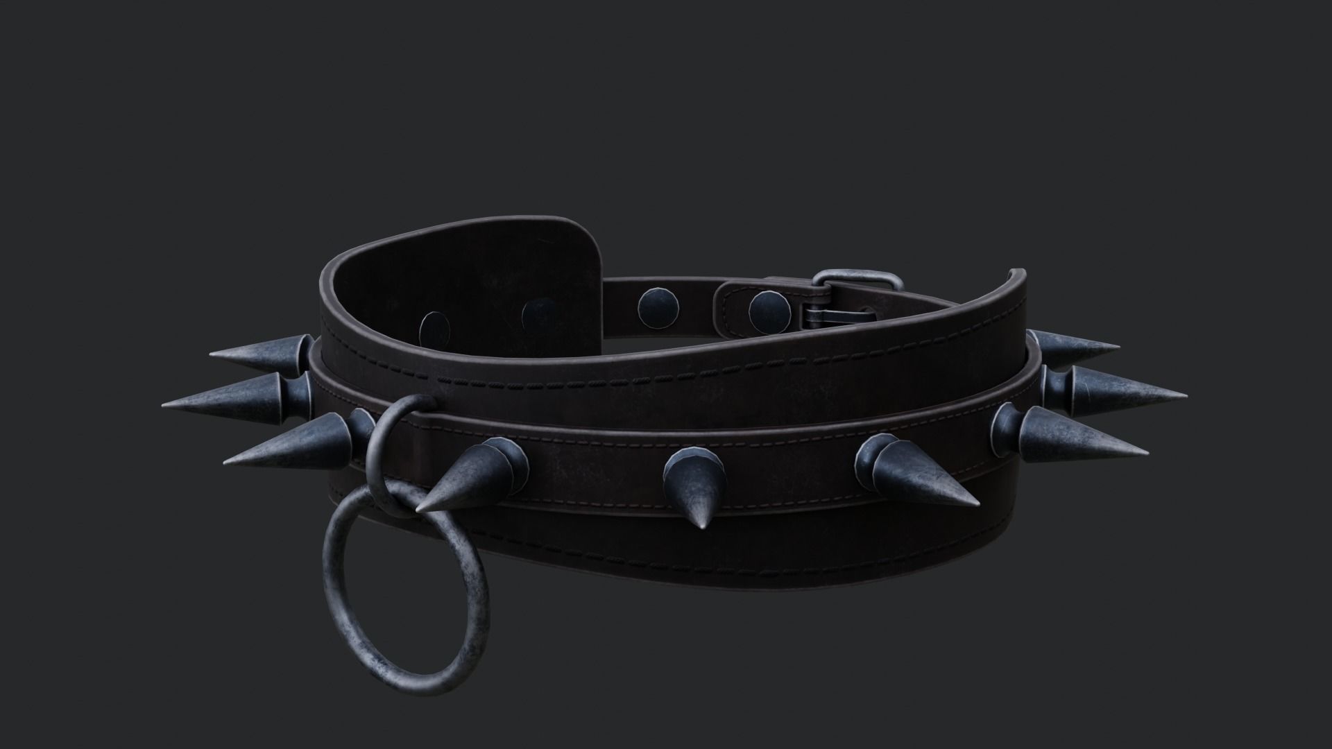 Spiked Collar Low-poly 3D model_23