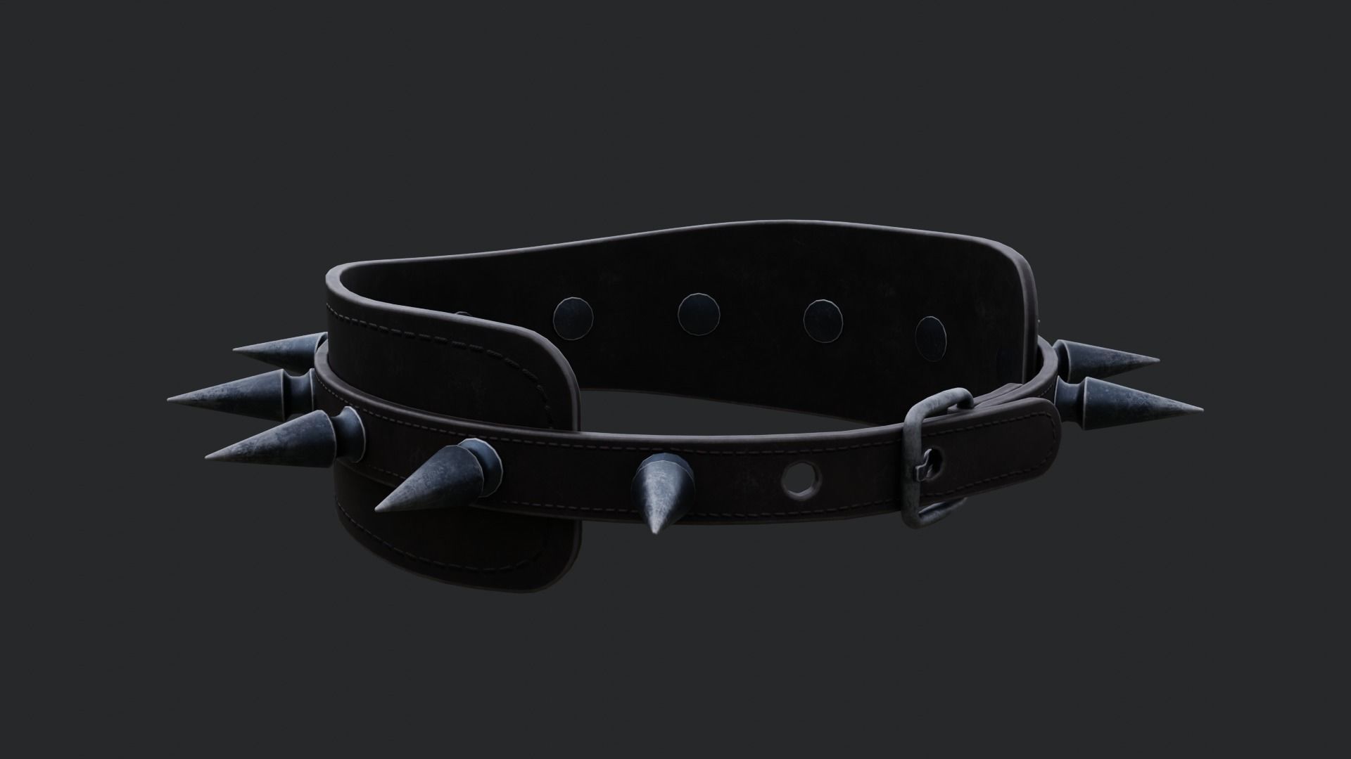 Spiked Collar Low-poly 3D model_17
