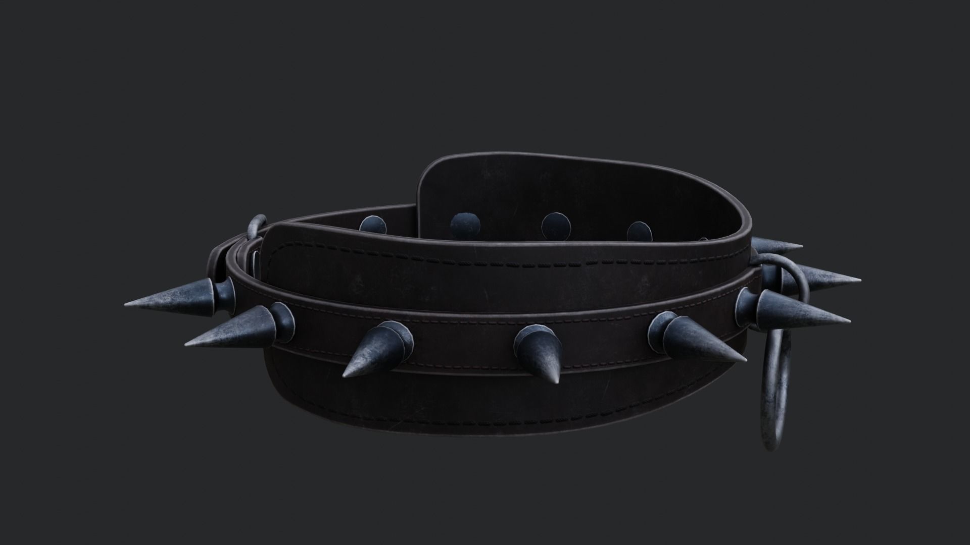 Spiked Collar Low-poly 3D model_9