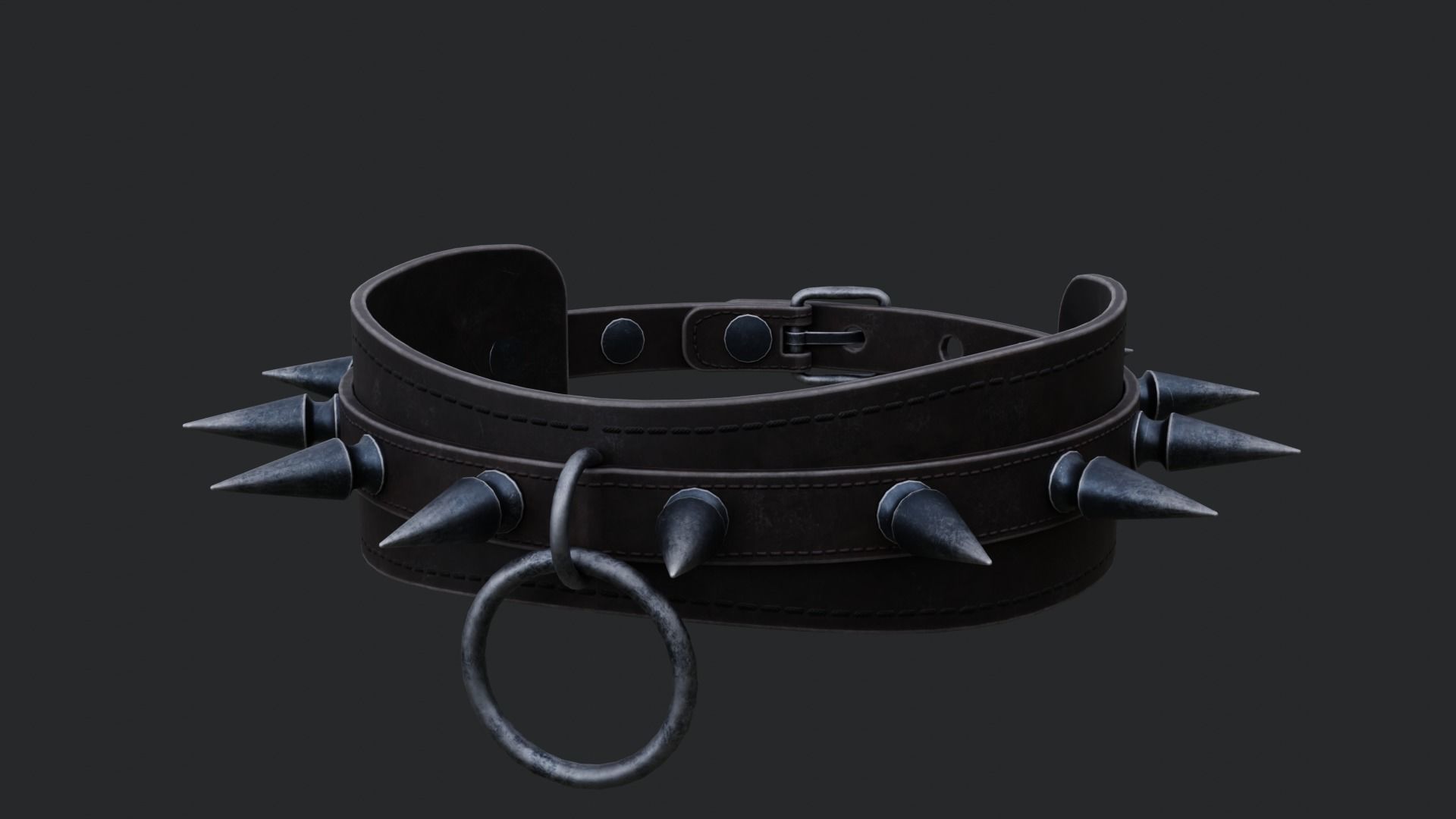 Spiked Collar Low-poly 3D model_24