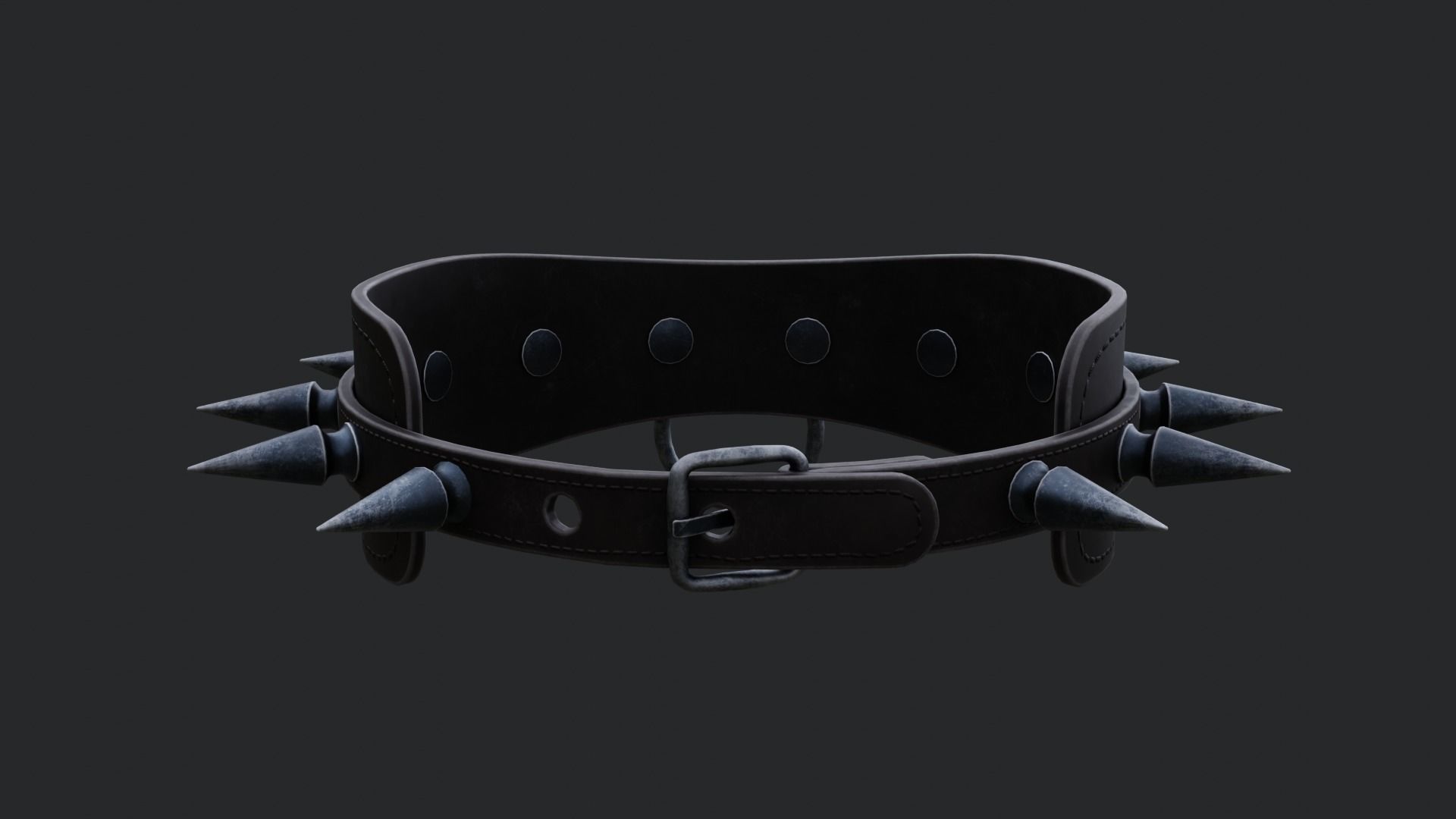 Spiked Collar Low-poly 3D model_15