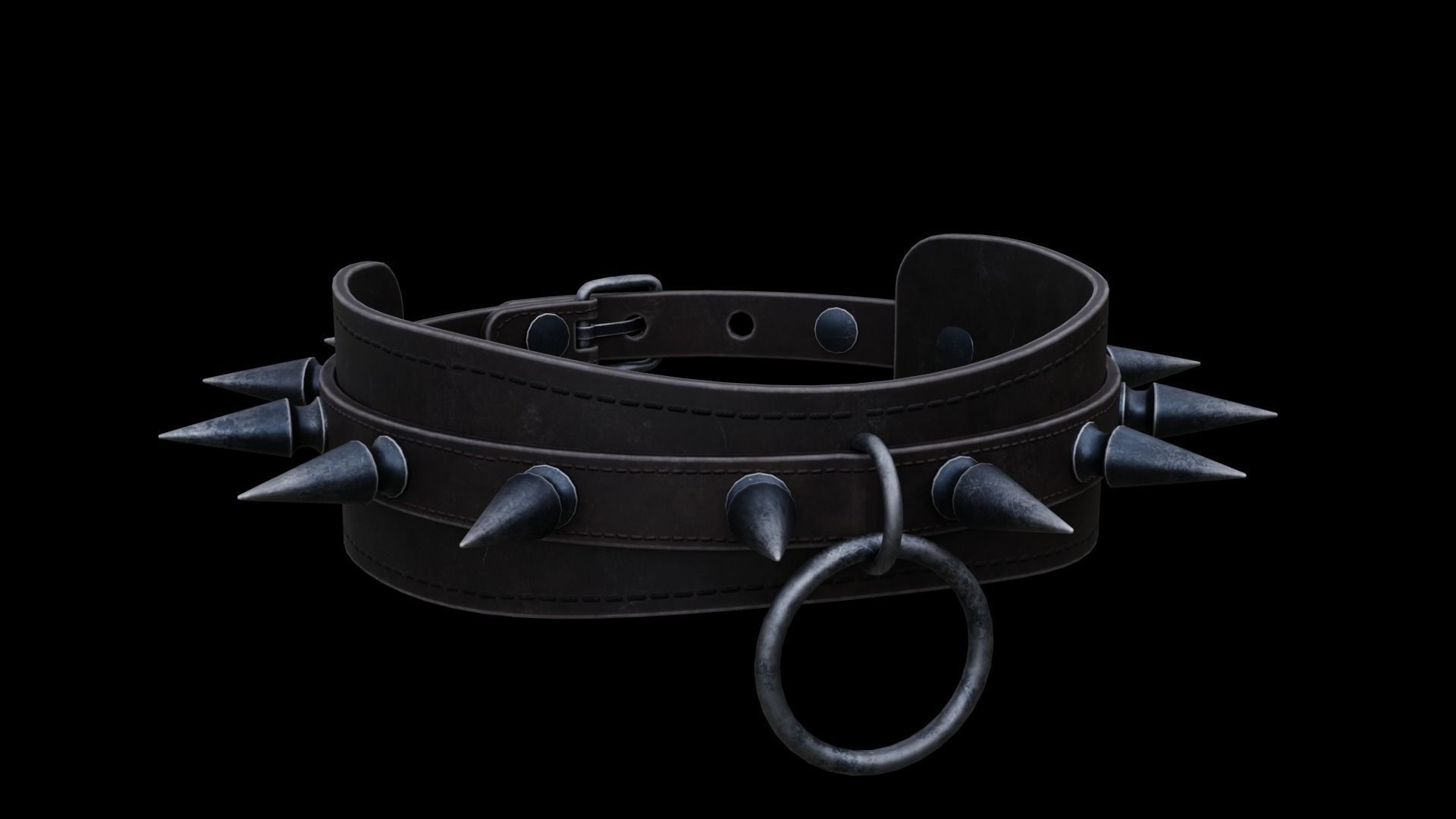 Spiked Collar Low-poly 3D model_3