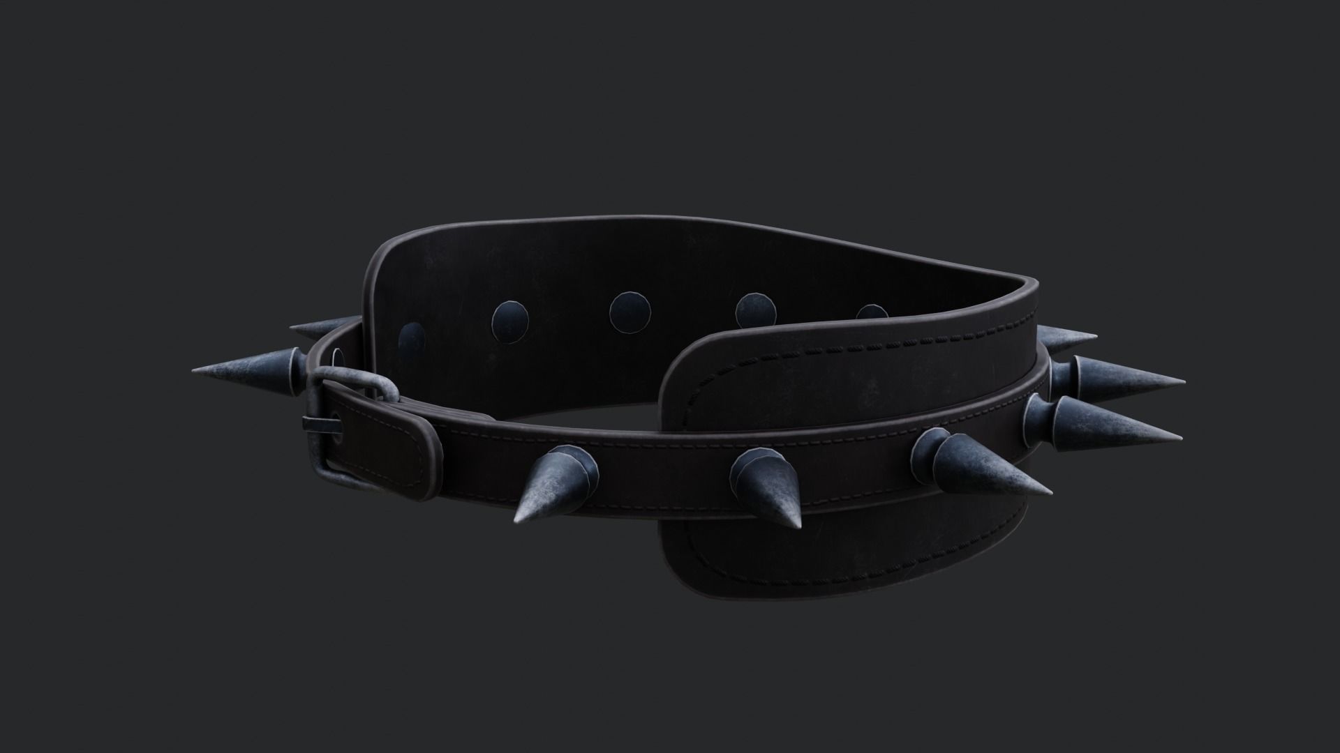 Spiked Collar Low-poly 3D model_12