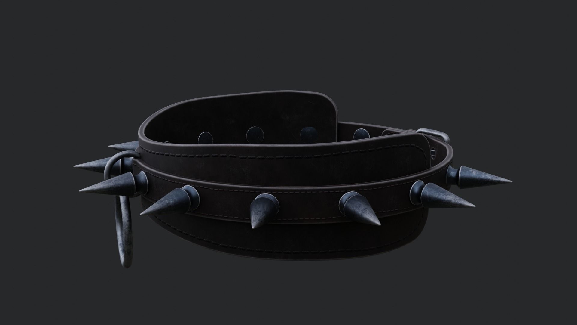 Spiked Collar Low-poly 3D model_21