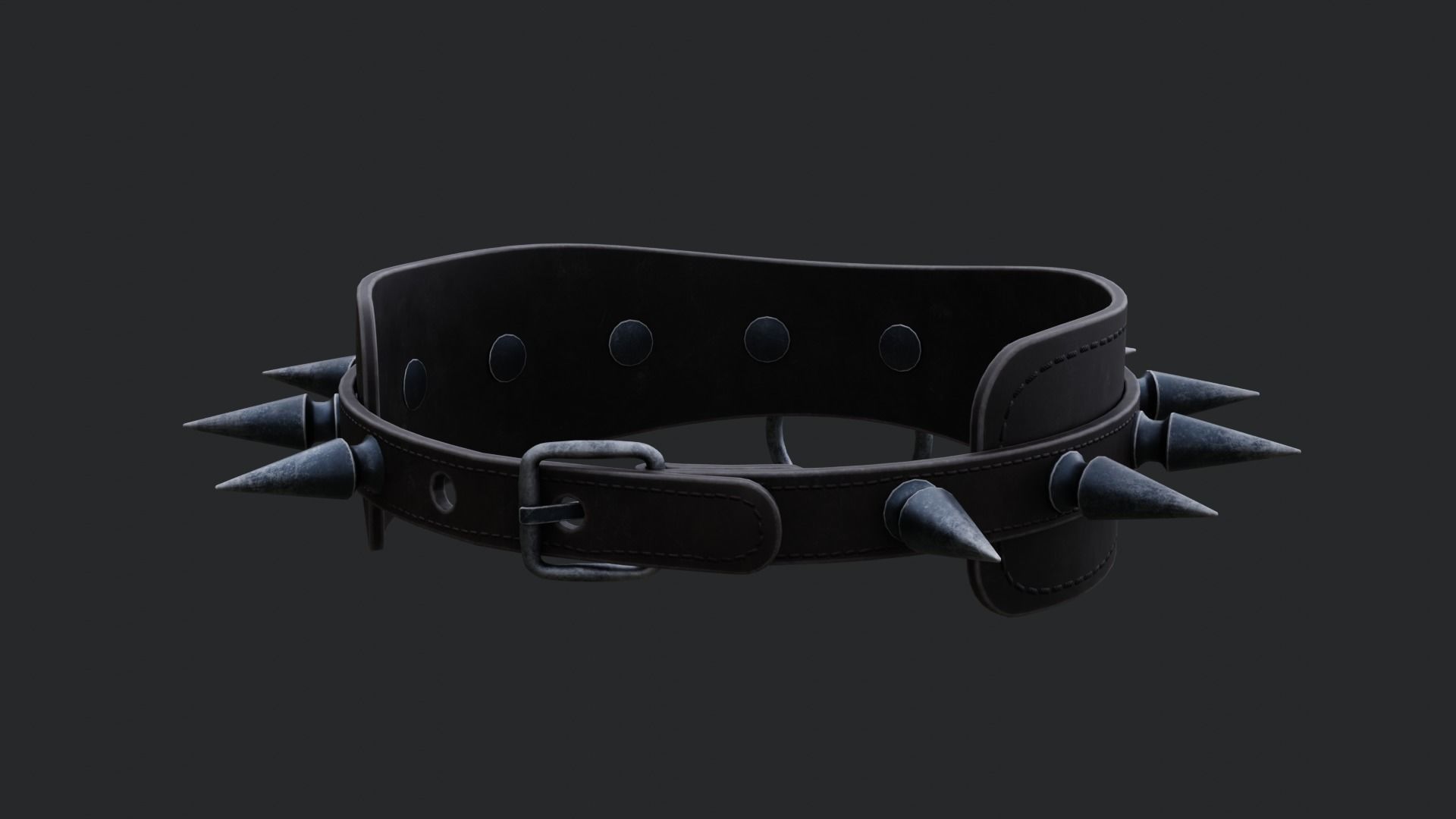Spiked Collar Low-poly 3D model_14
