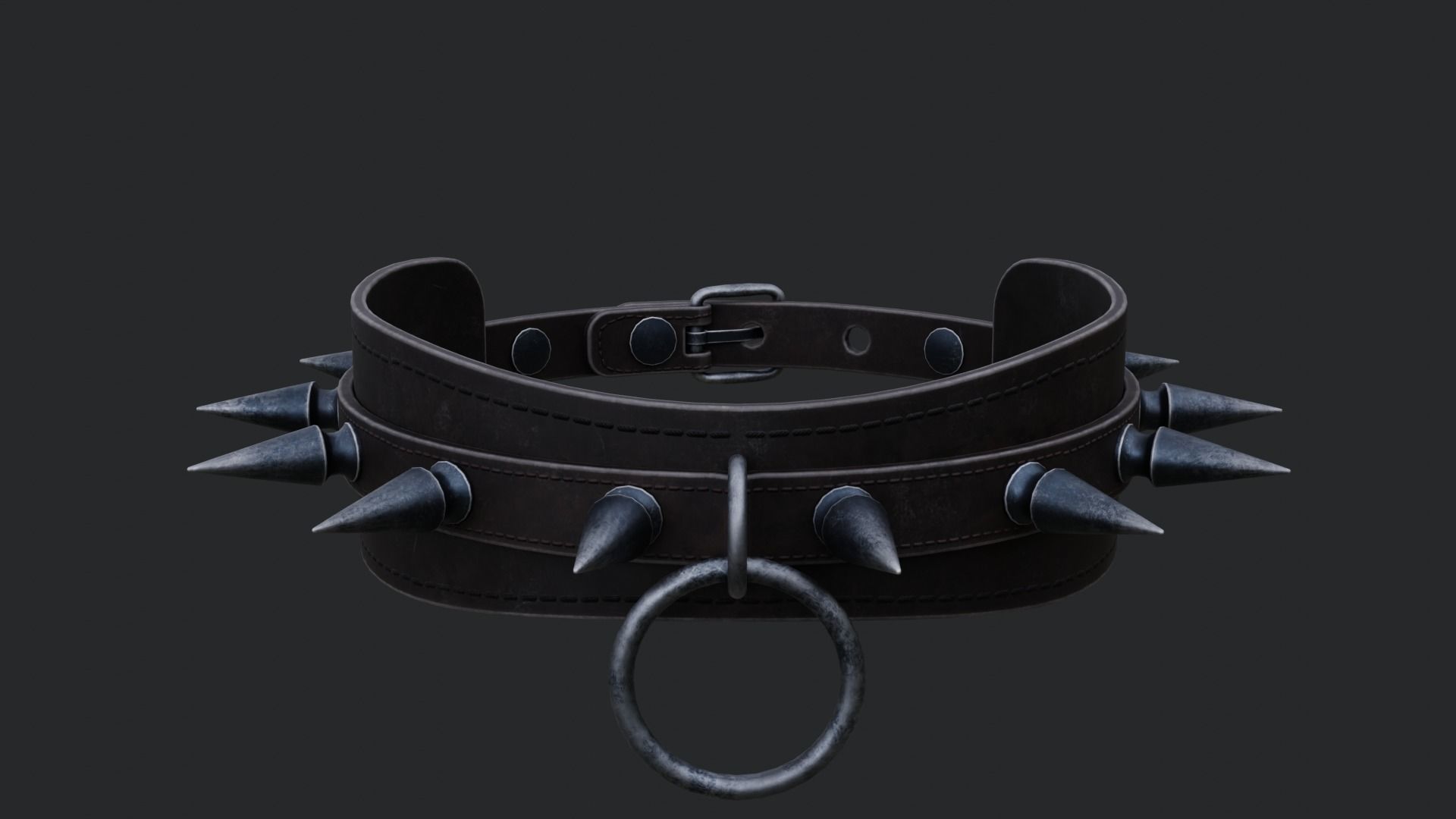 Spiked Collar Low-poly 3D model_25