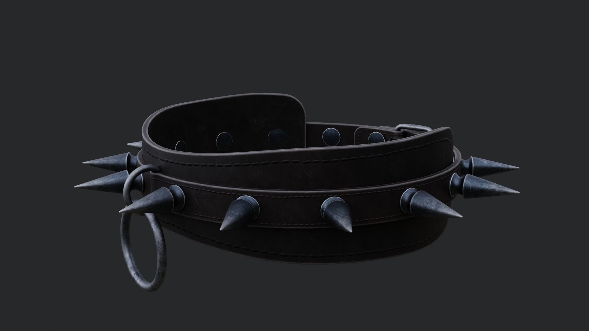 Spiked Collar Low-poly 3D model_22