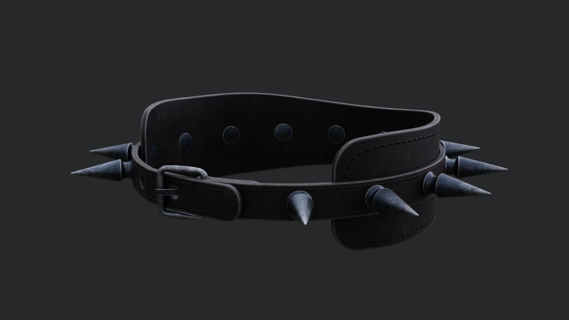 Spiked Collar Low-poly 3D model_13