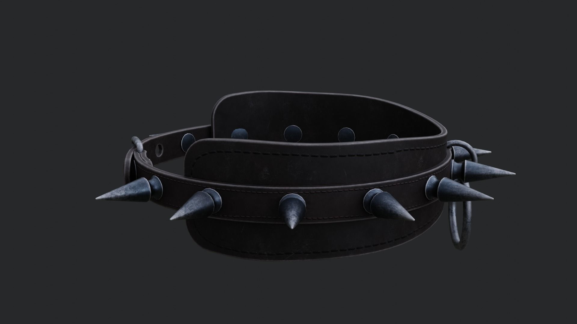 Spiked Collar Low-poly 3D model_10