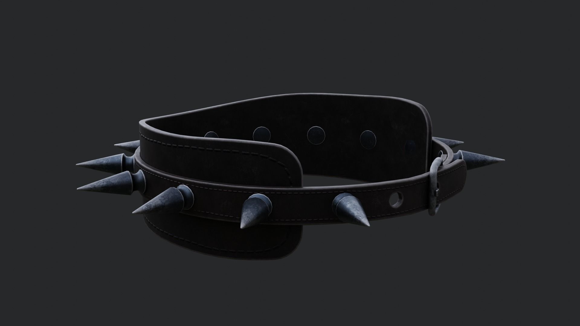 Spiked Collar Low-poly 3D model_18