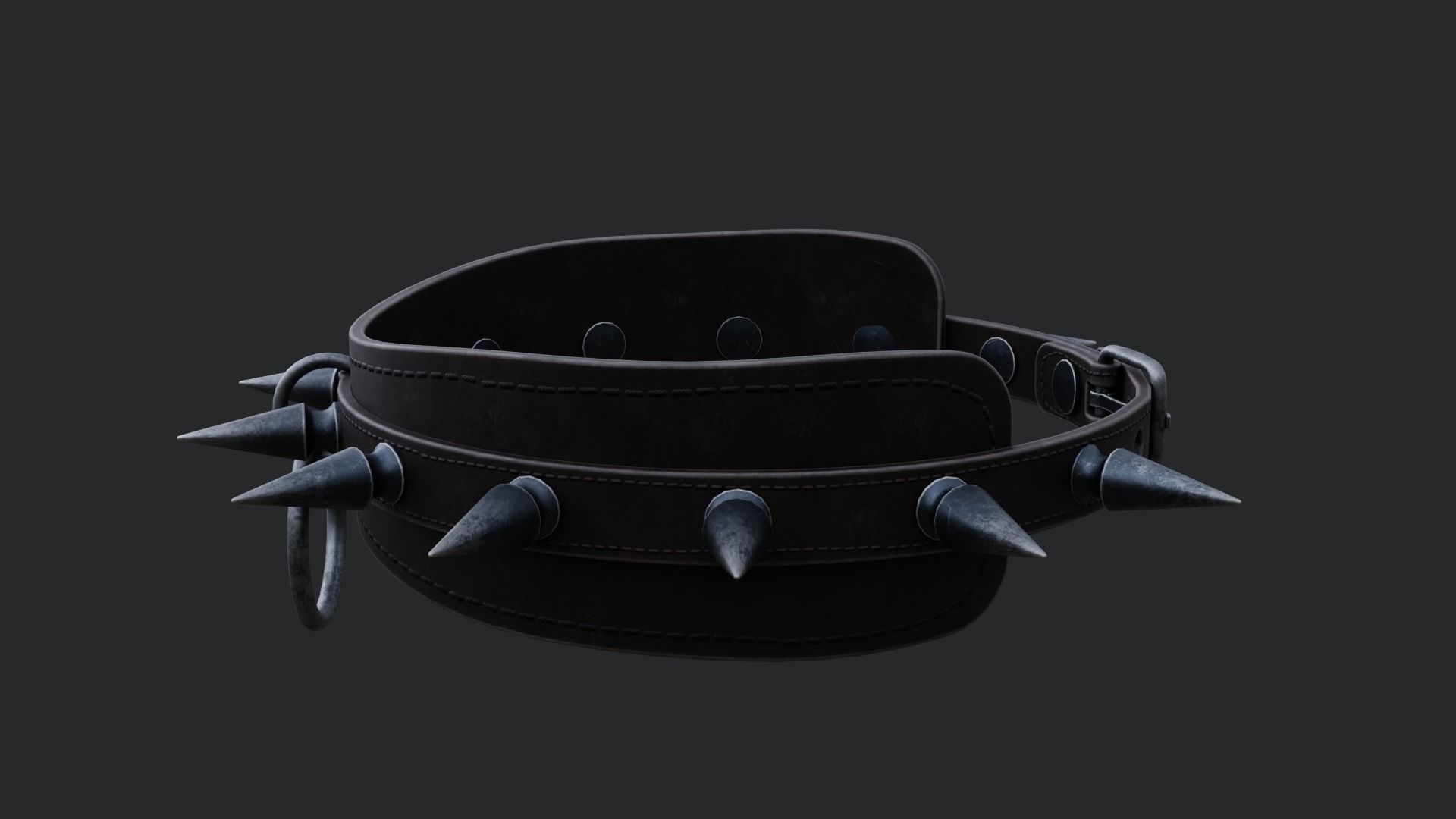 Spiked Collar Low-poly 3D model_20