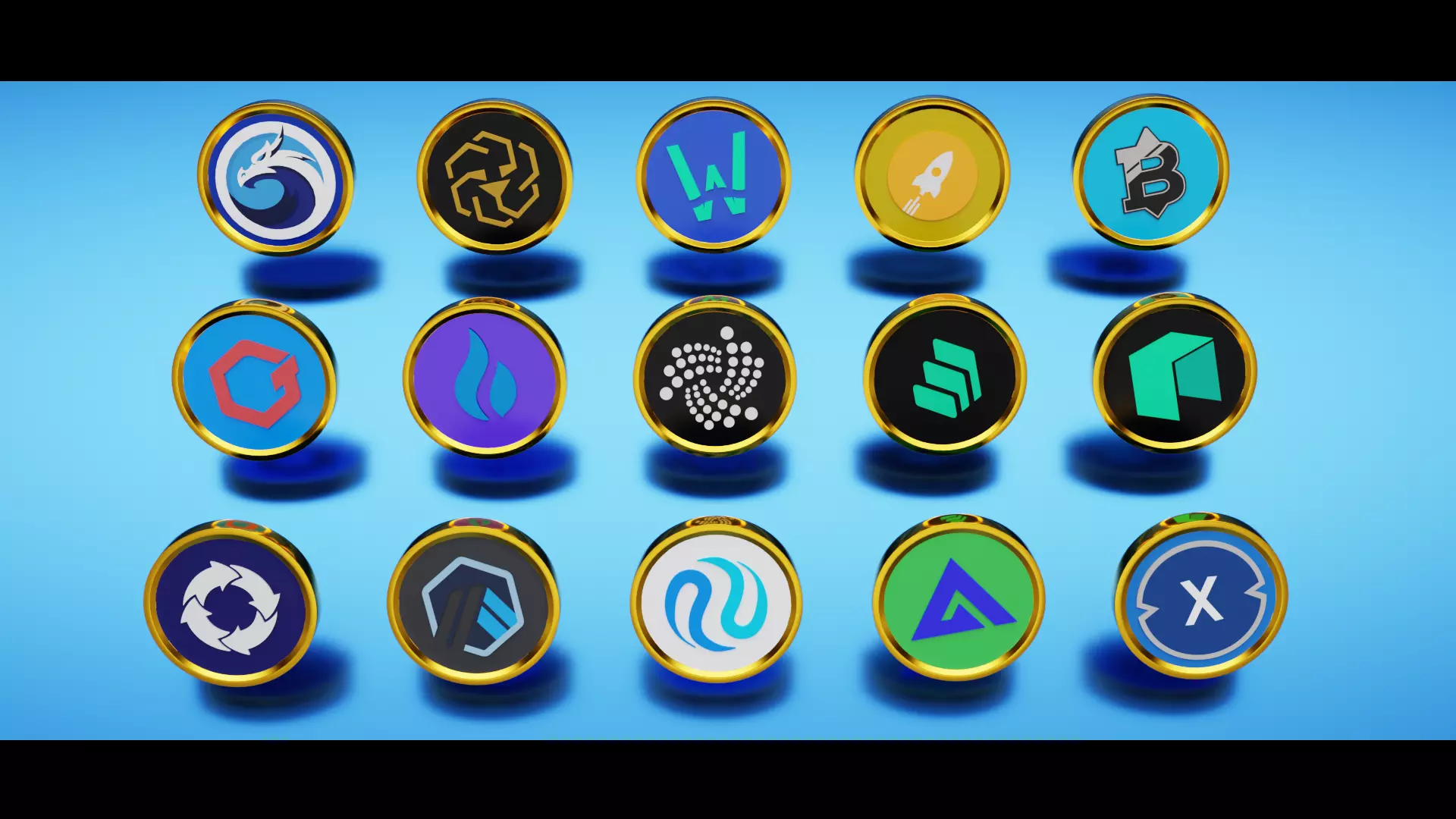 15 Base Crypto Coins vol4 Low-poly 3D model_0