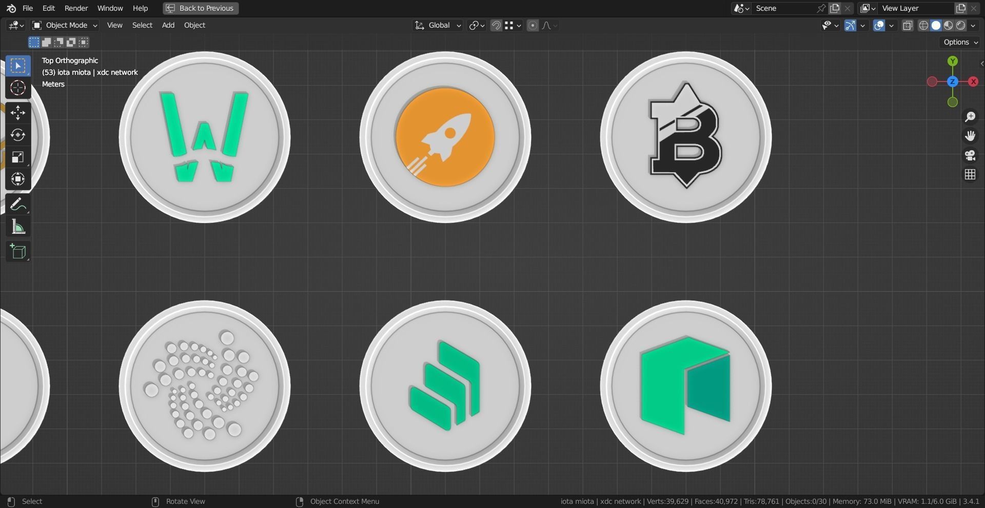 15 Base Crypto Coins vol4 Low-poly 3D model_11