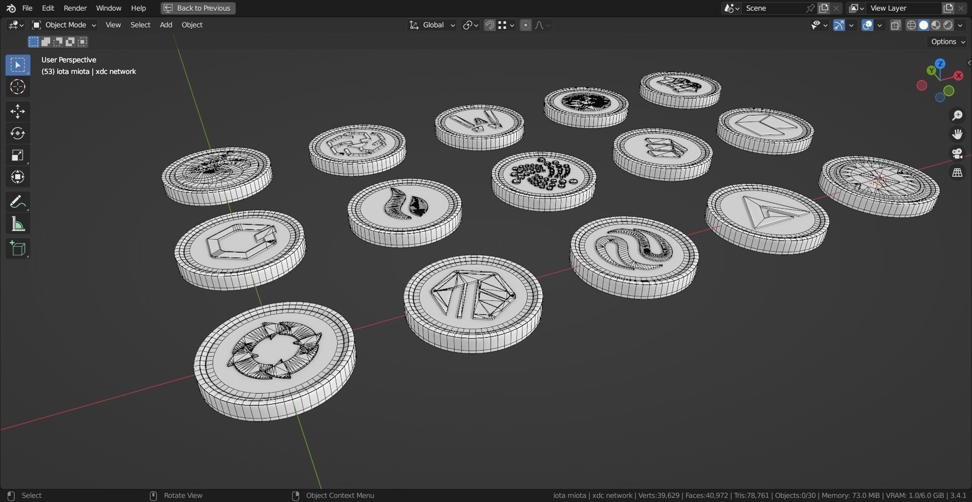 15 Base Crypto Coins vol4 Low-poly 3D model_3