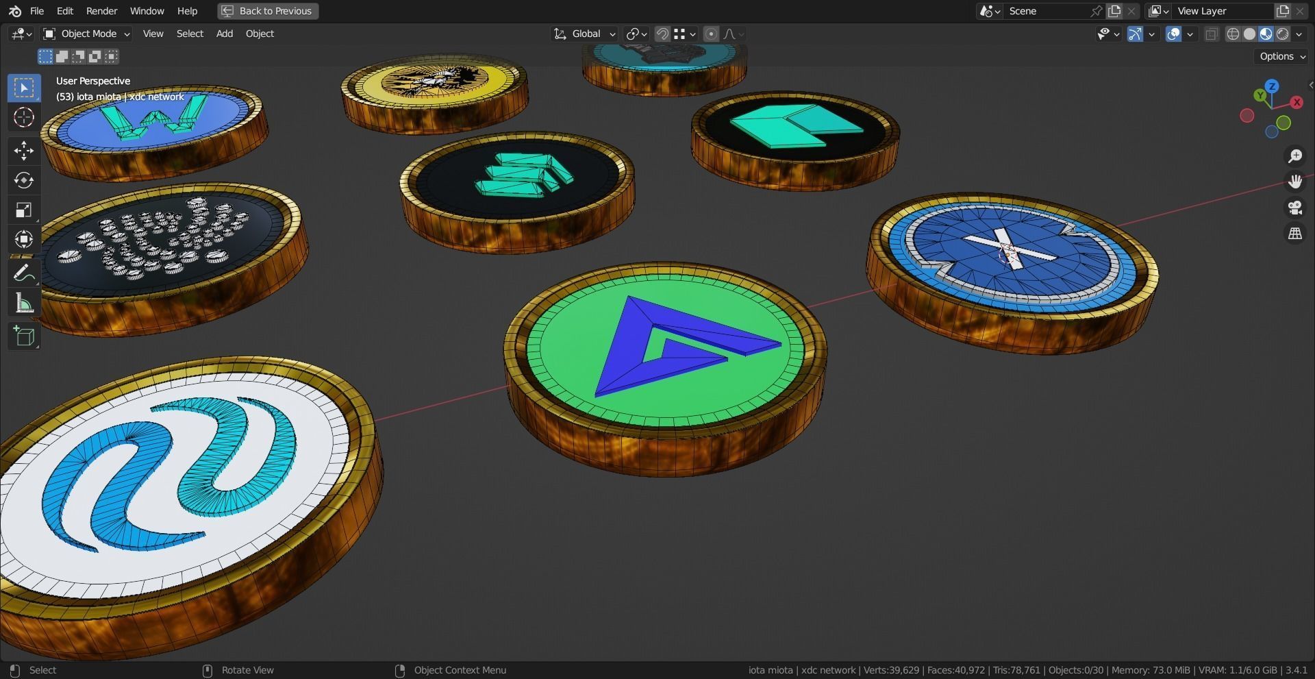 15 Base Crypto Coins vol4 Low-poly 3D model_7