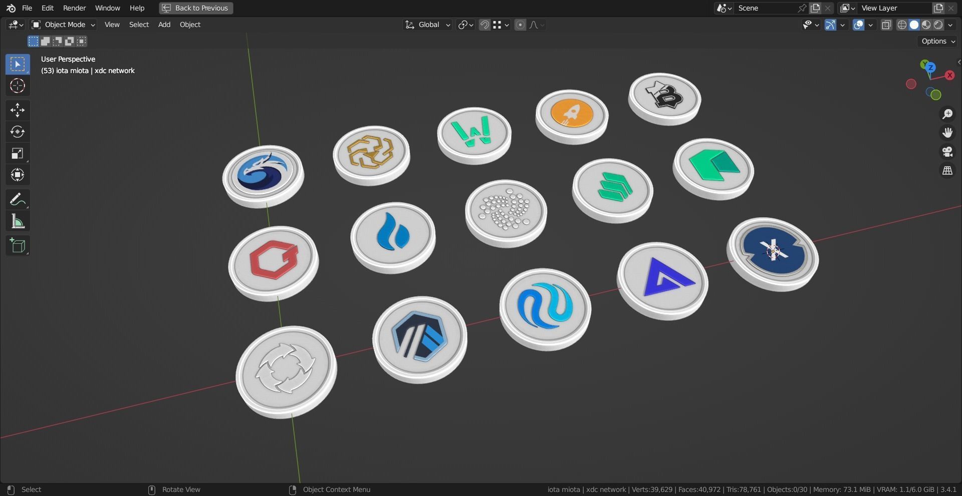 15 Base Crypto Coins vol4 Low-poly 3D model_8